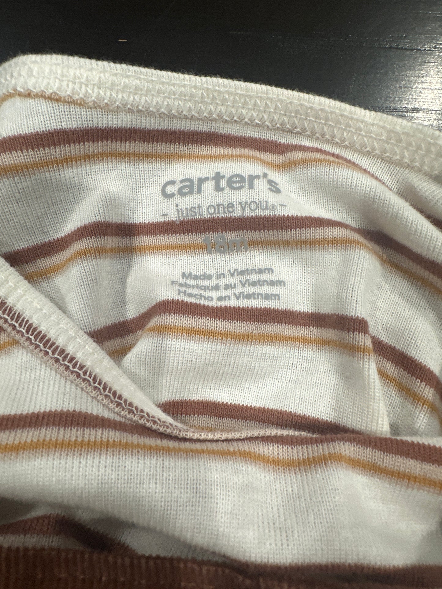 Carter’s Baby Corduroy Overalls & Striped Long Sleeve Bodysuit Set – Brown