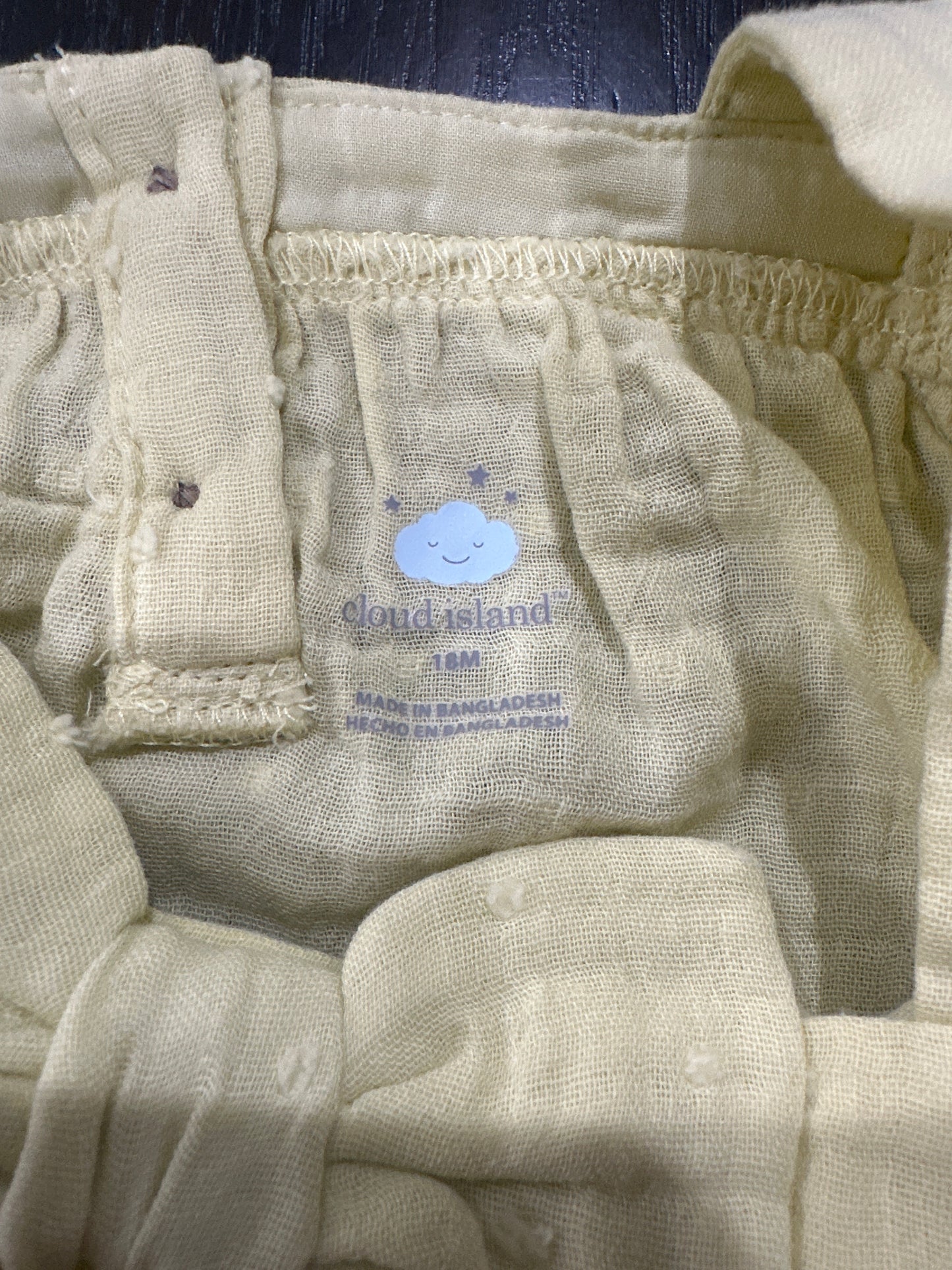 Cloud Island Baby Long-Sleeve Romper with Bow β Yellow