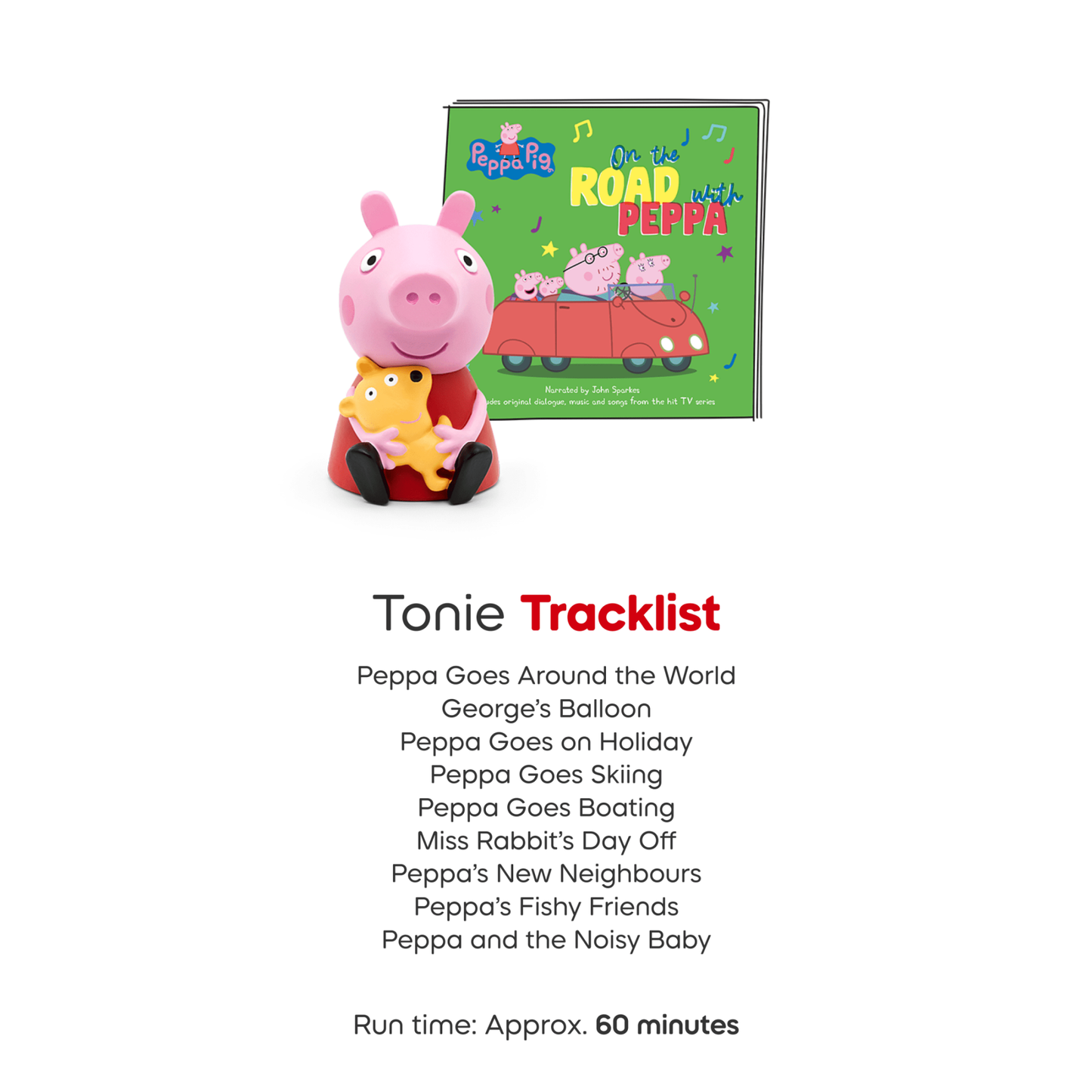 tonies Peppa Pig: On the Road with Peppa Audio Toy Figurine, Age Group 3+