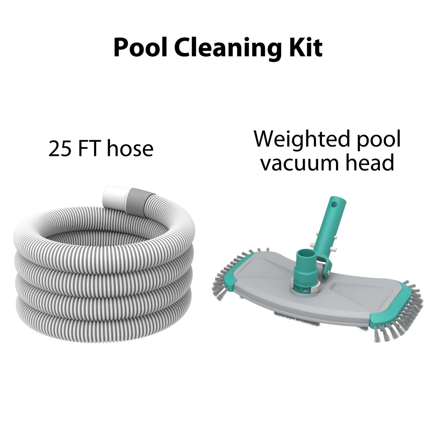Mainstays Cleaning Kit for Pools - Two Piece - Teal & Grey & White