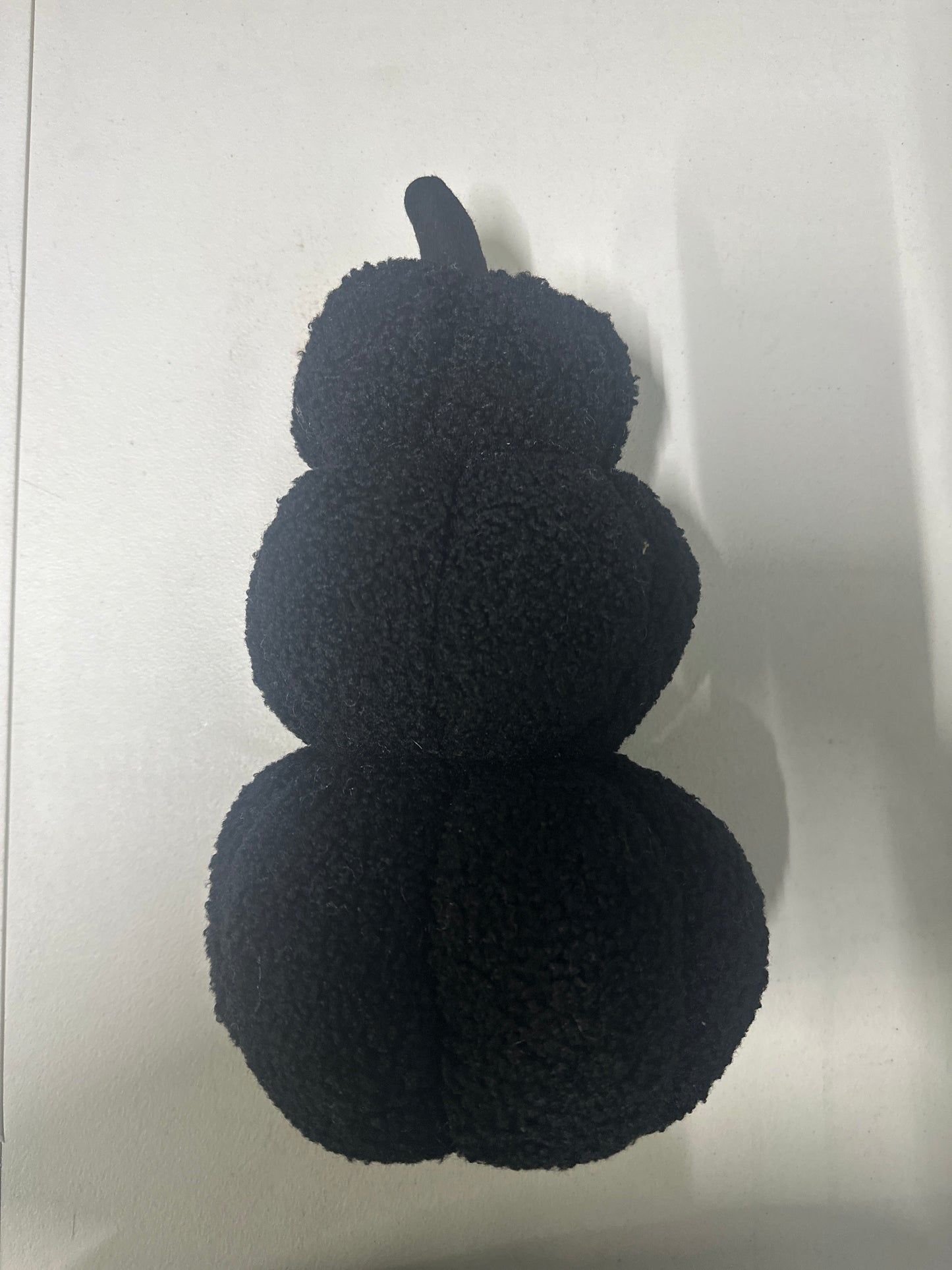 Way To Celebrate Halloween/Fall Black Plush Stacked Pumpkin Decor Approx. 14" H