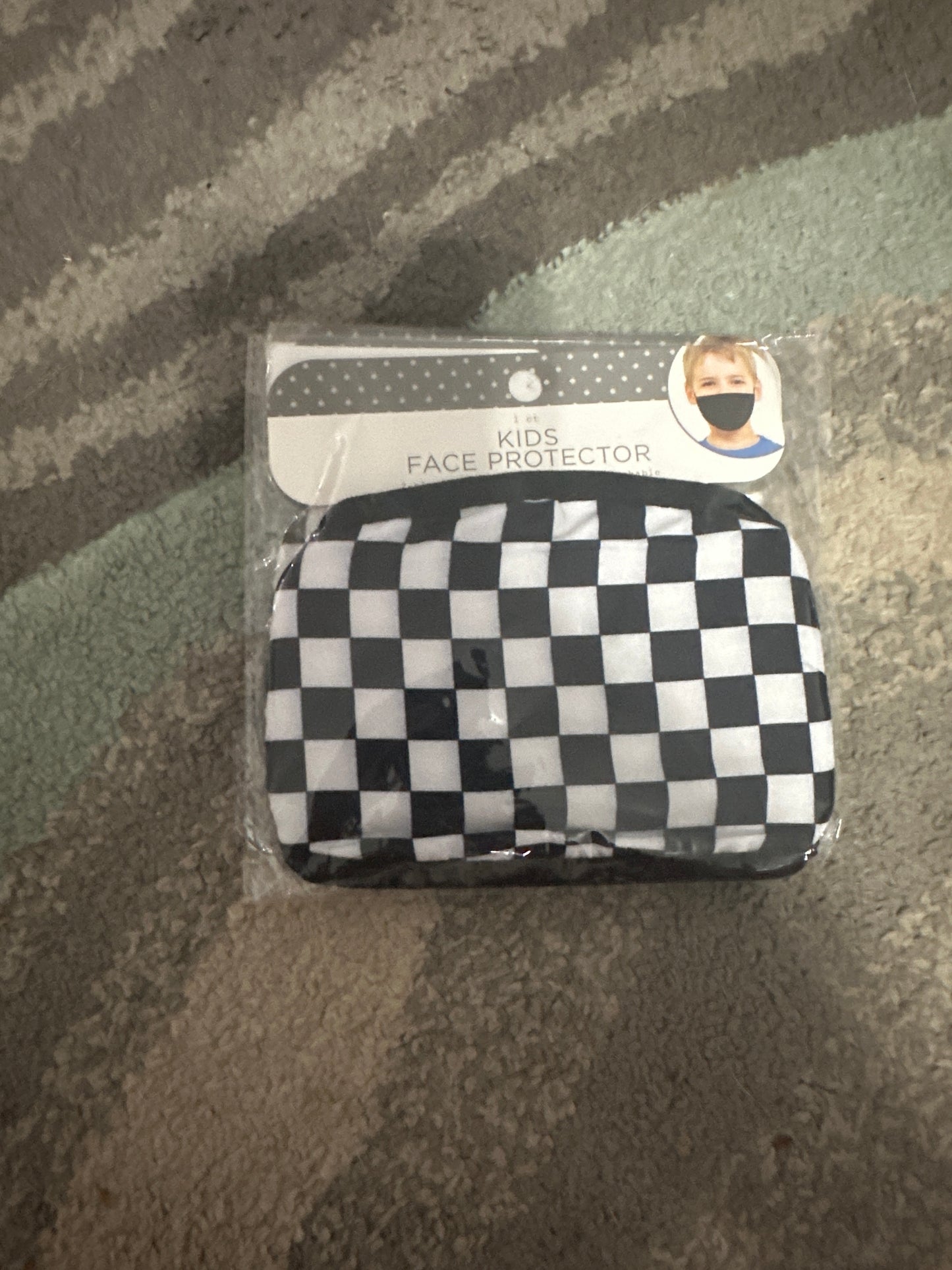 Checkered Print Kids Masks