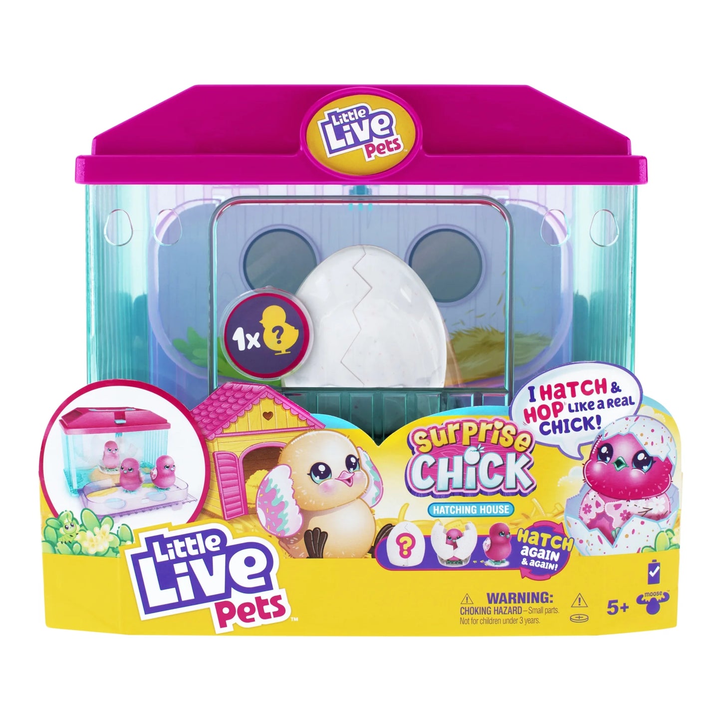 Little Live Pets, Surprise Chick Blue Hatching House with Chick, Styles and Colors May Vary, Ages 5+