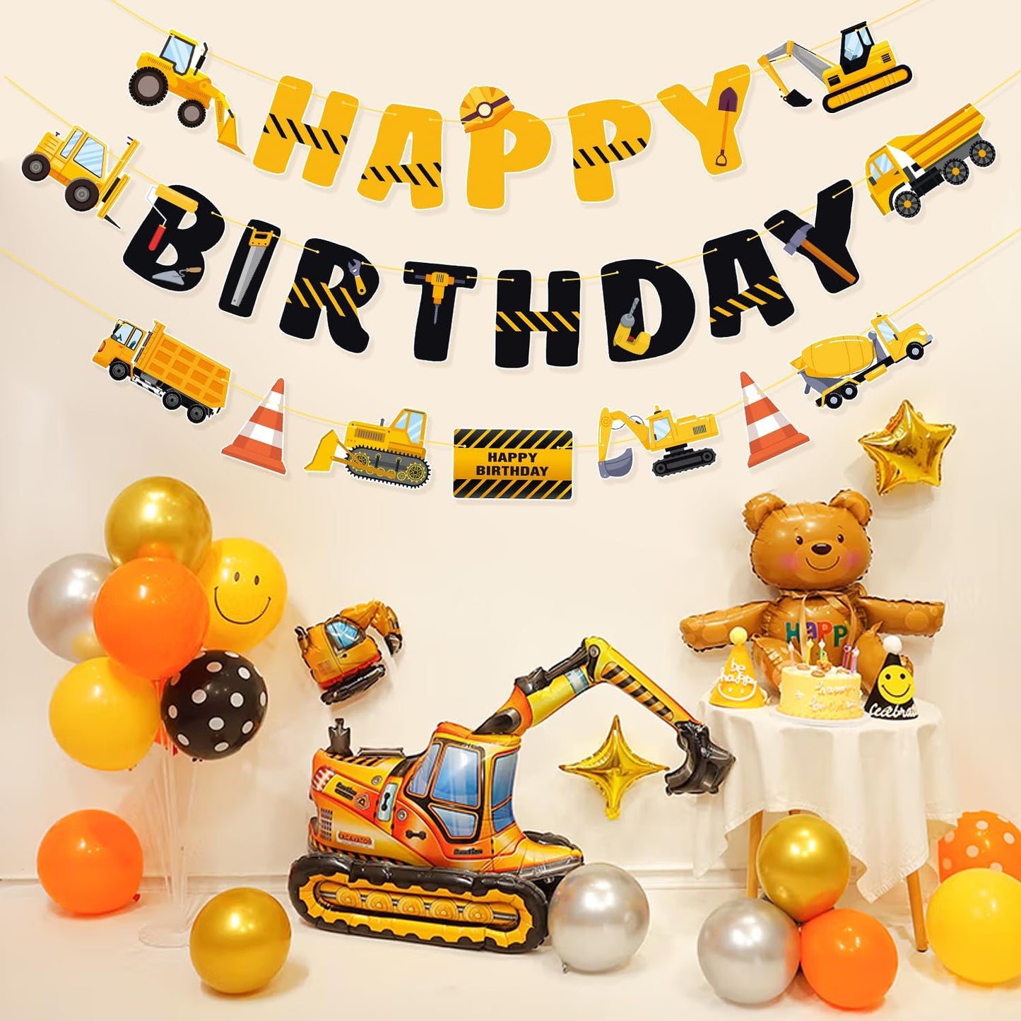 Construction Happy Birthday Banner