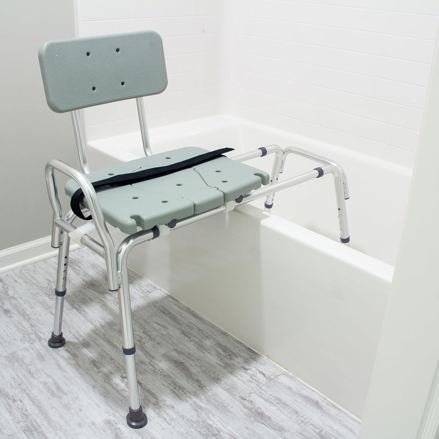 Adjustable Seat Height and Cut Out Access, Holds Weight up to 400 Lbs, Bath and Shower Safety, Transfer Bench