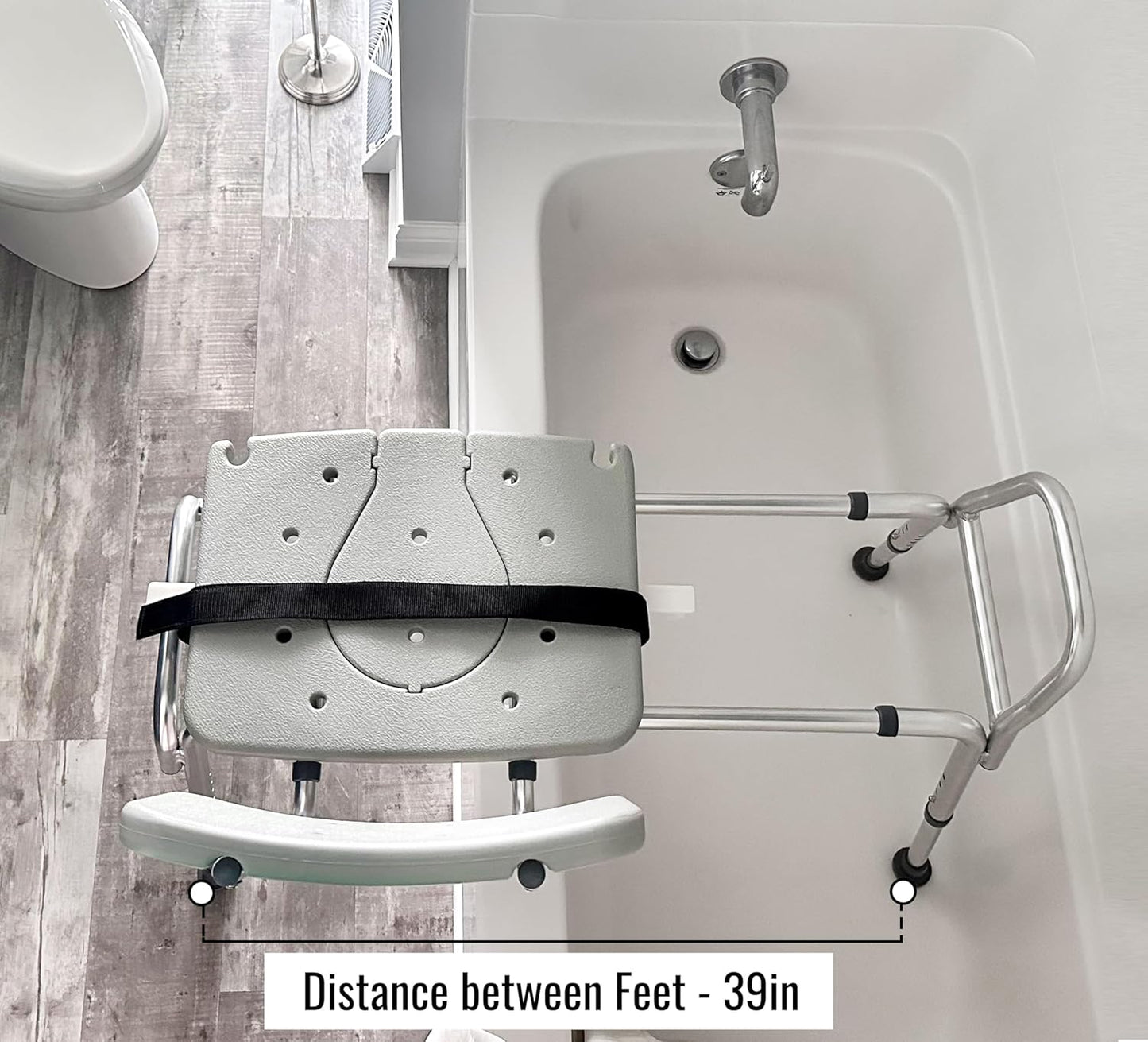 Adjustable Seat Height and Cut Out Access, Holds Weight up to 400 Lbs, Bath and Shower Safety, Transfer Bench