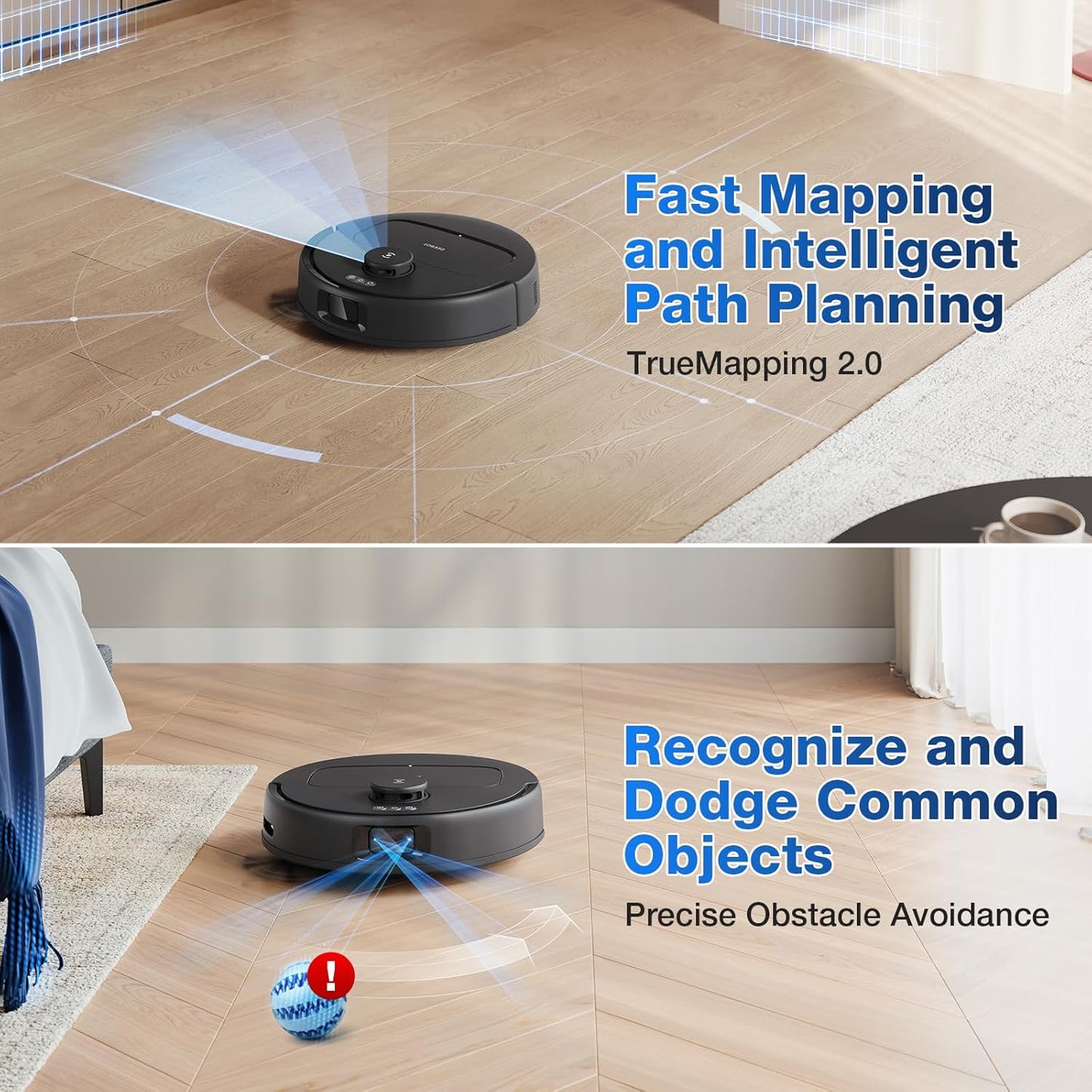 ECOVACS Robotics - N30 PRO OMNI Robot Vacuum & Spinning Mop with Auto-Cleaning Station - Black