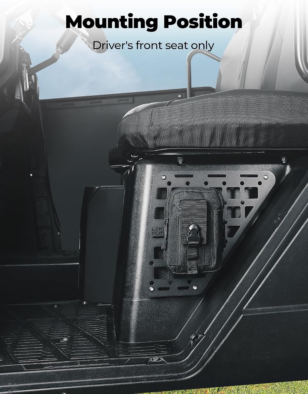 KEMIMOTO Seat Side Molle Panels for Vehicles Storage Gears Accessories Molle Panel Compatible with Polaris Ranger XP 1000 2018-2024