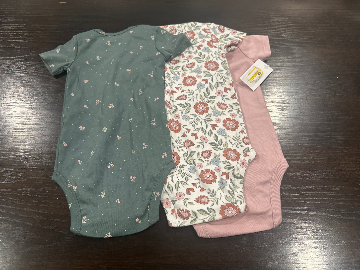Carter’s® Just One You Baby Bodysuits – 3-Pack Floral & Solid Short Sleeve Onesies