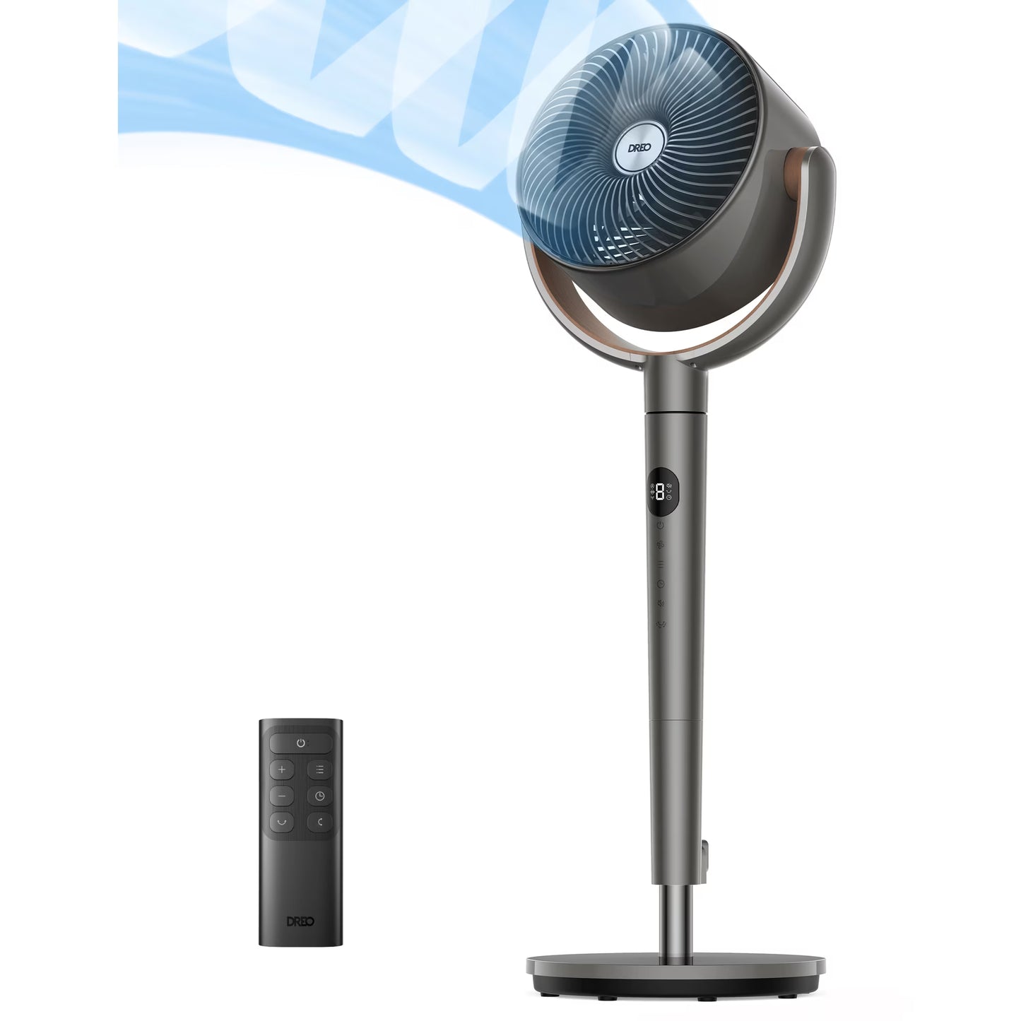 Dreo Quiet Osciallating Pedestal Fan, 9 Speeds, 3 Modes, 120°+120° Oscillating Quiet Fan