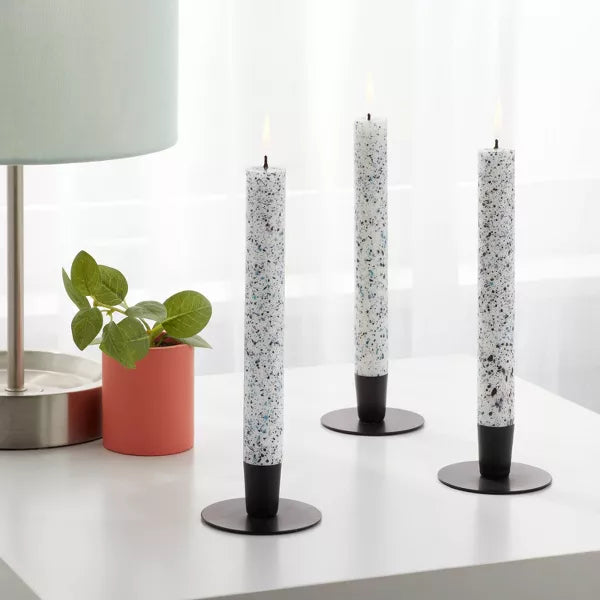 6pk Taper Candle Set Blue Speckle - Room Essentials™