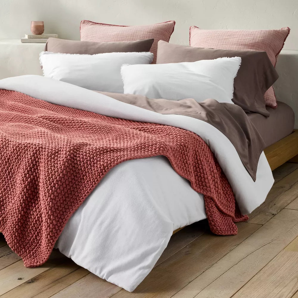 Knit Bed Blanket - Casaluna™ Rose Full/ Queen