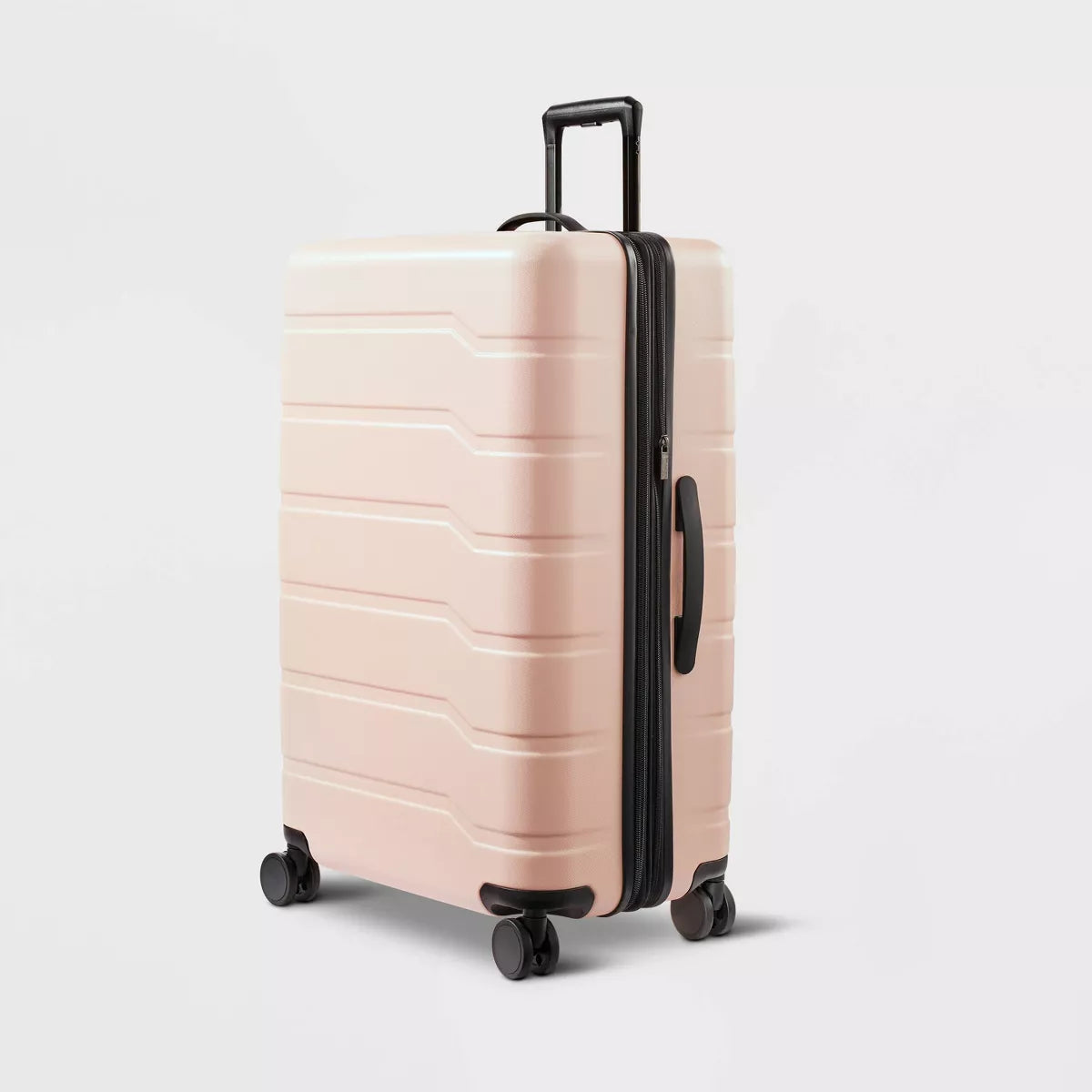 Hardside Large Checked Spinner Suitcase - Open Story™-Pink