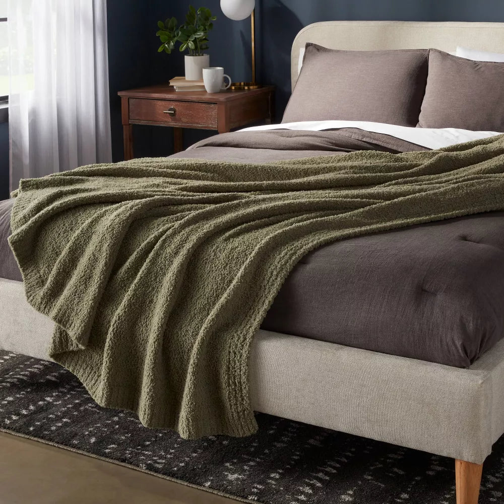 Chenille Bed Blanket - Threshold Restful Green