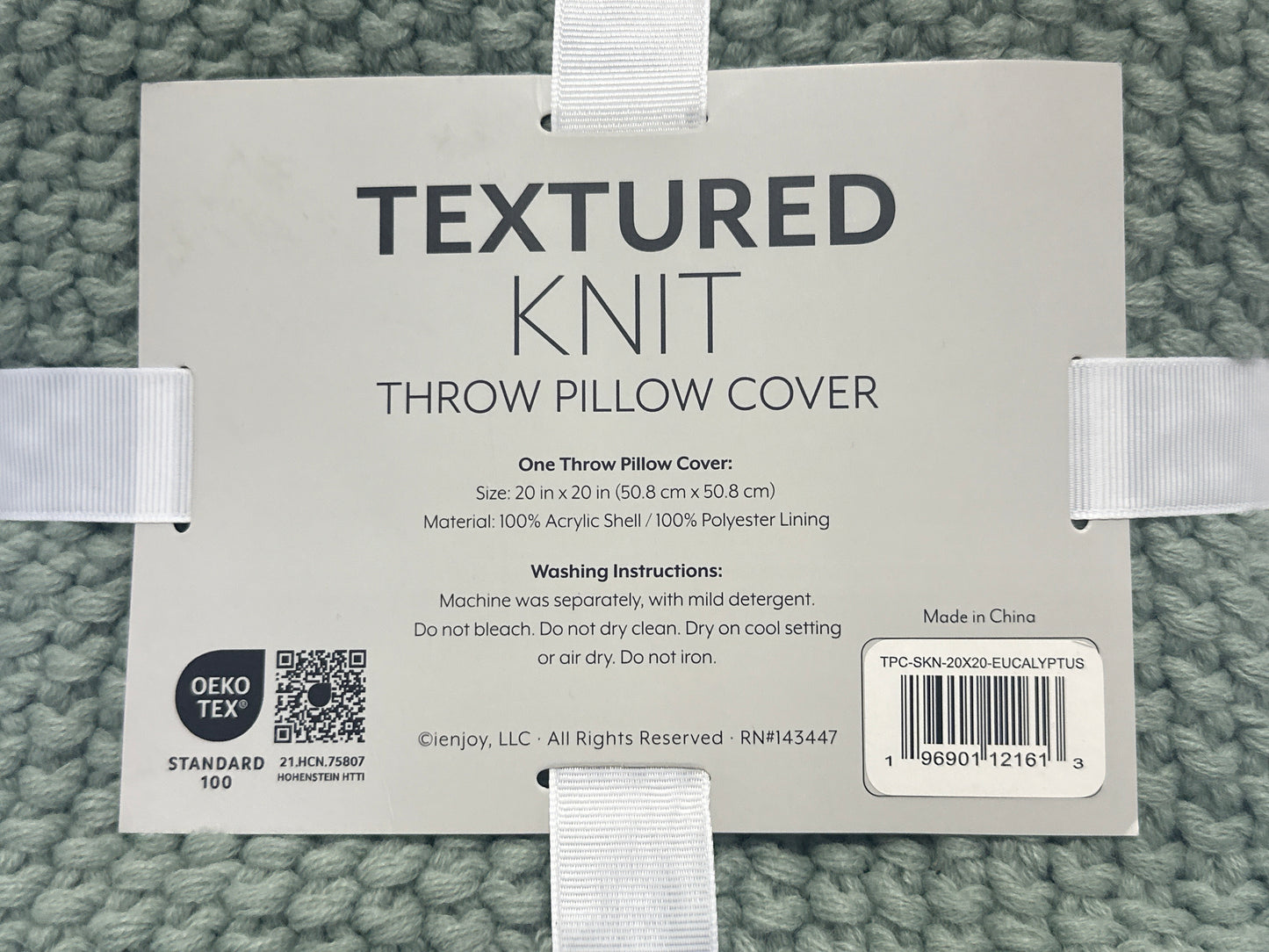 Ienjoy Textured Knit Throw Pillow Cover 20in x 20in