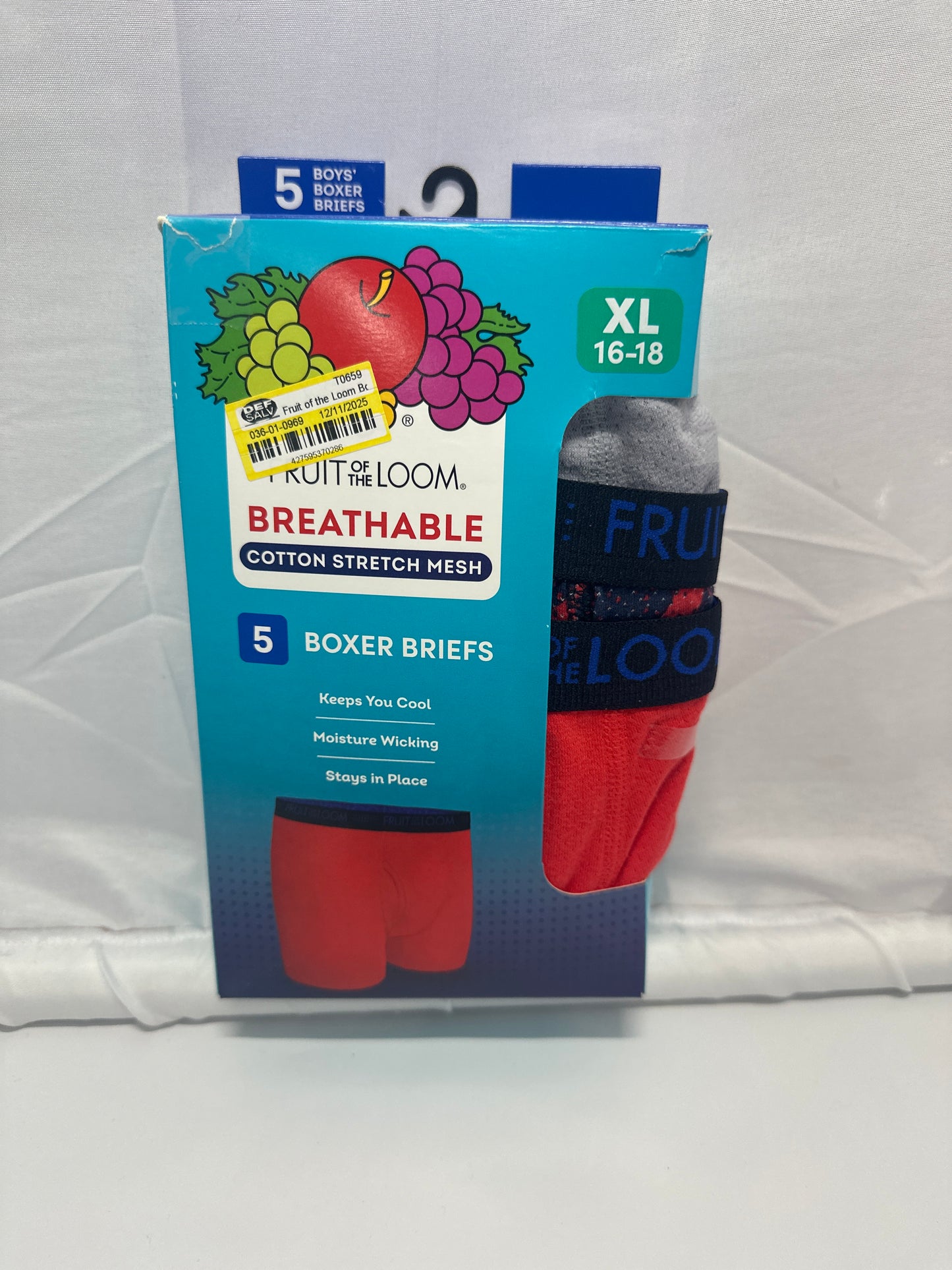 Fruit of the Loom Boys Breathable Cotton Stretch Mesh Boxer Briefs (5-Pack)