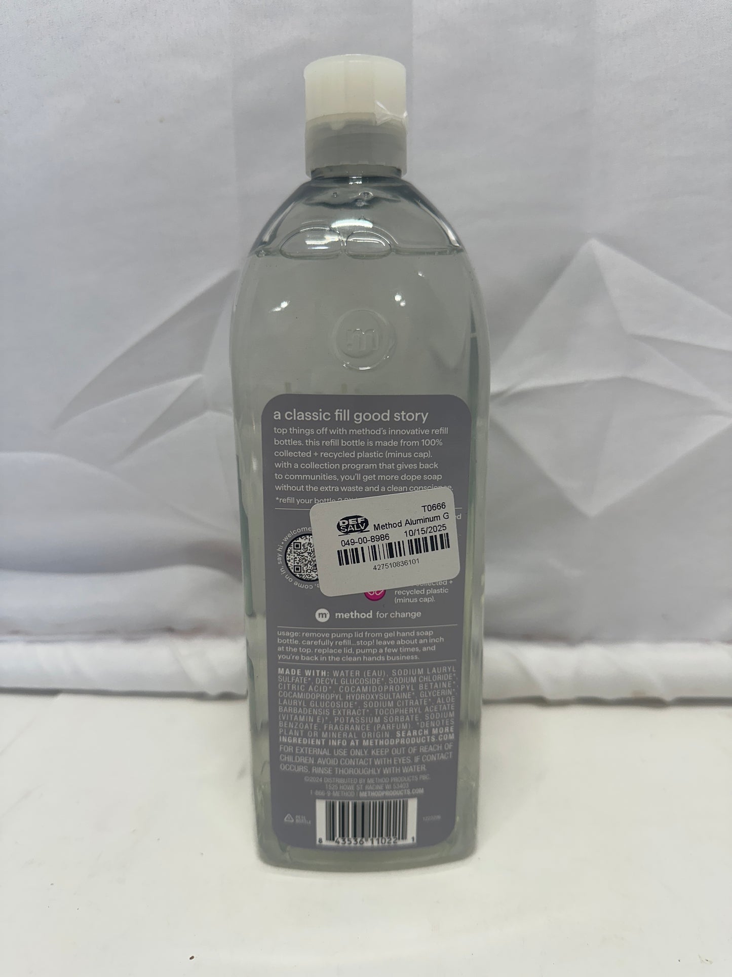 Method Gel Hand Wash Refill – Vetiver + Amber 34 oz (3X Refill)