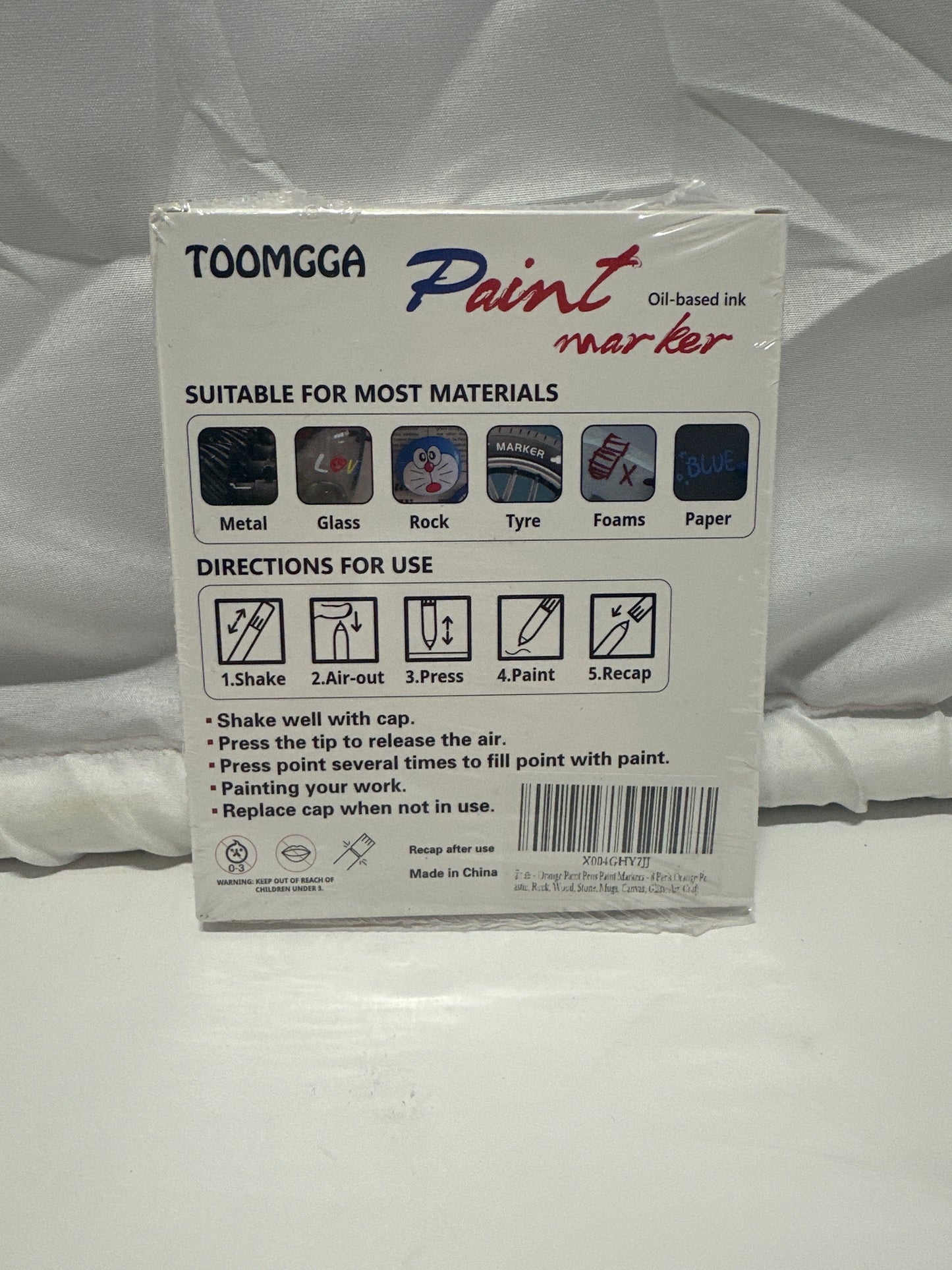 TOOMGGA Paint Markers Orange Oil Based Medium Tip 8 Pack