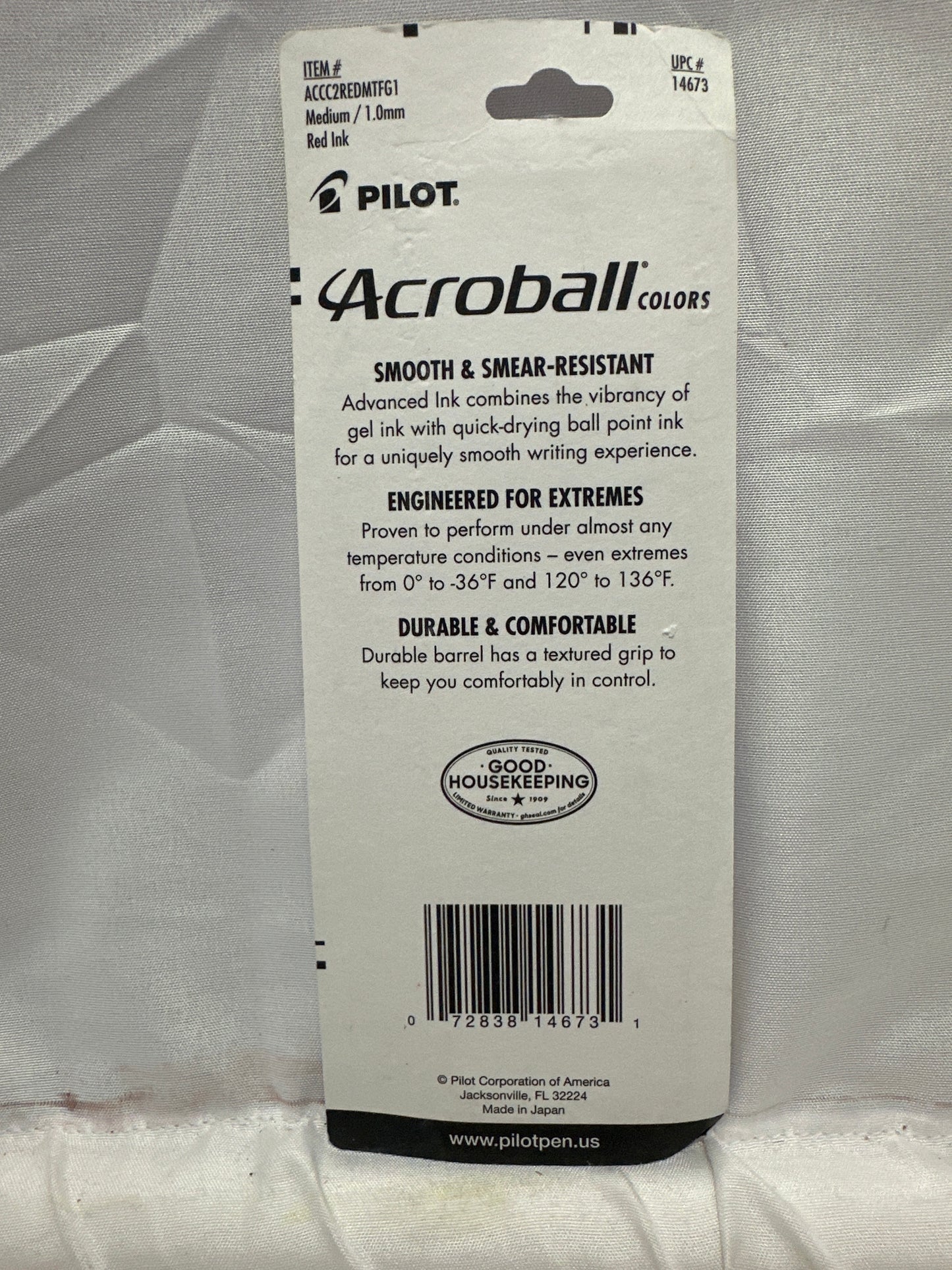 Pilot Acroball Begreen Retractable Ballpoint Pens Medium 1.0 Red Ink - 3 Pack