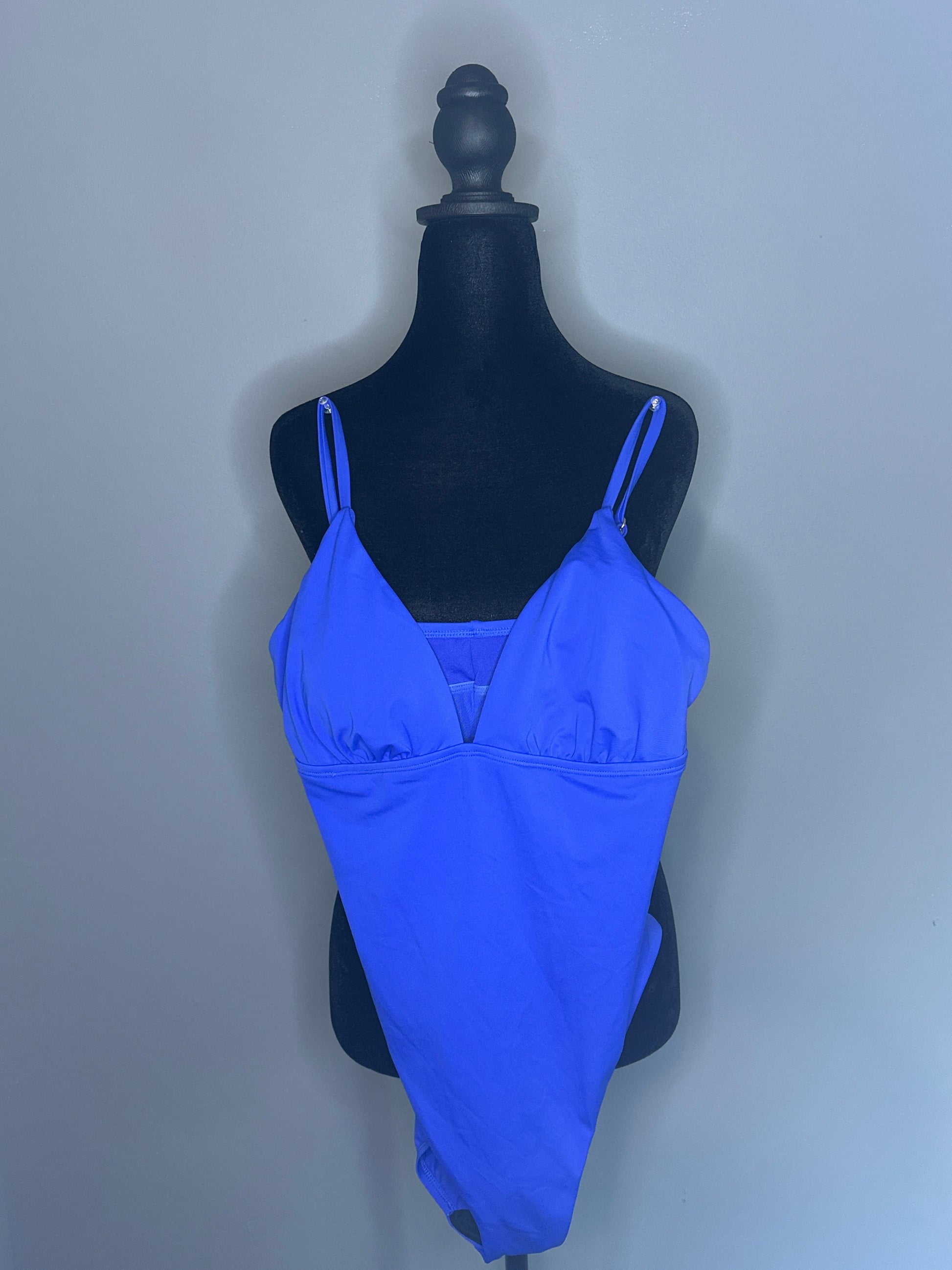 Women's V-Neck One Piece Swimsuit - Shade & Shore™ Blue - M(8-10)