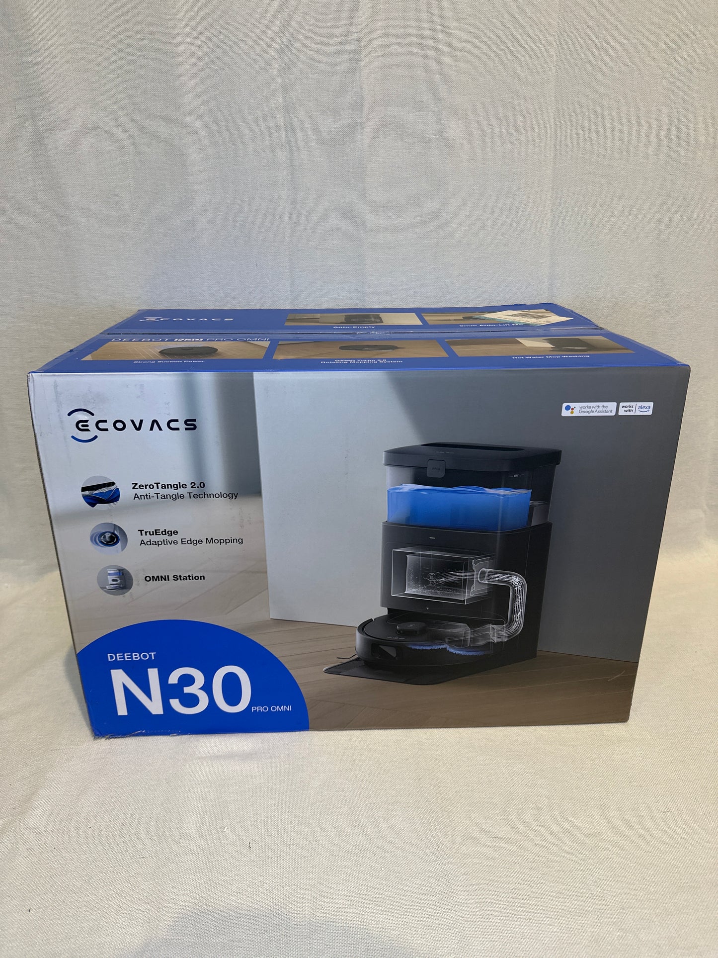 ECOVACS Robotics - N30 PRO OMNI Robot Vacuum & Spinning Mop with Auto-Cleaning Station - Black