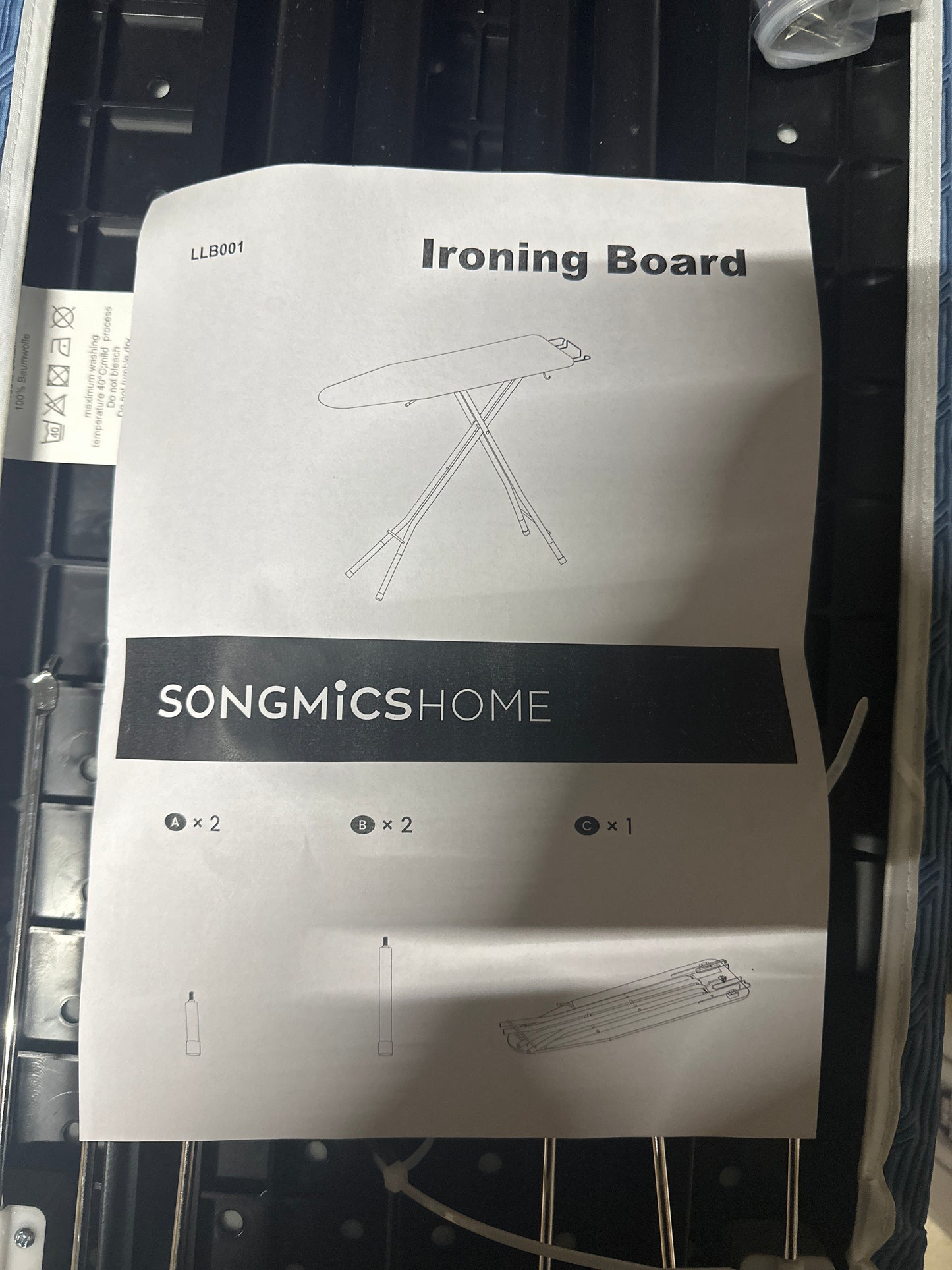SONGMICS HOME Ironing Board, Foldable Iron Board, Height Adjustable up to 35 Inches, with 4 Layered Cover and Pad, Iron Rest, Steel X-Legs
