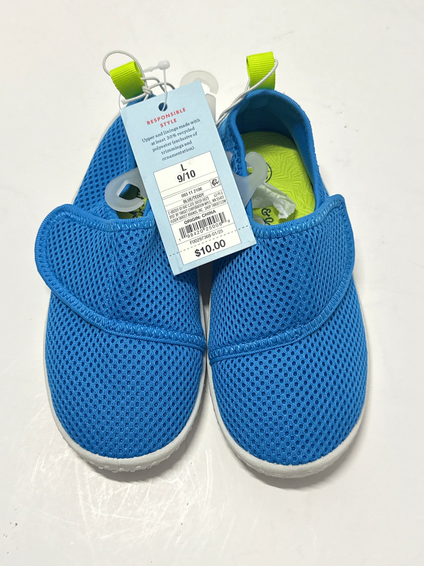 Cat & Jack Toddler Water Shoes Blue Size L 9/10 Lightweight Slip On