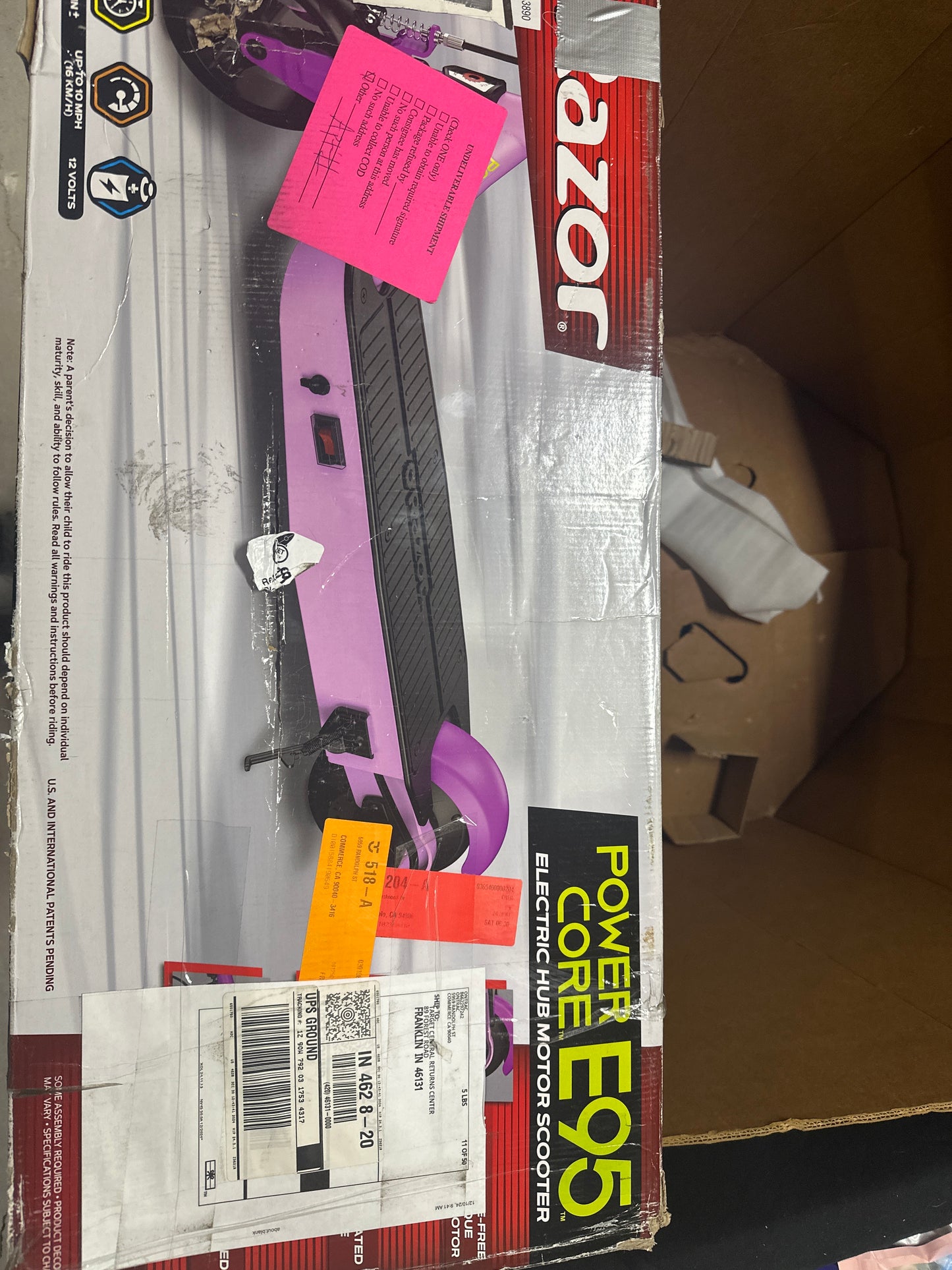 Razor Black Label E90 Electric Scooter - Pink, for Child Ages 8+ and up to 120 lbs, up to 10 mph