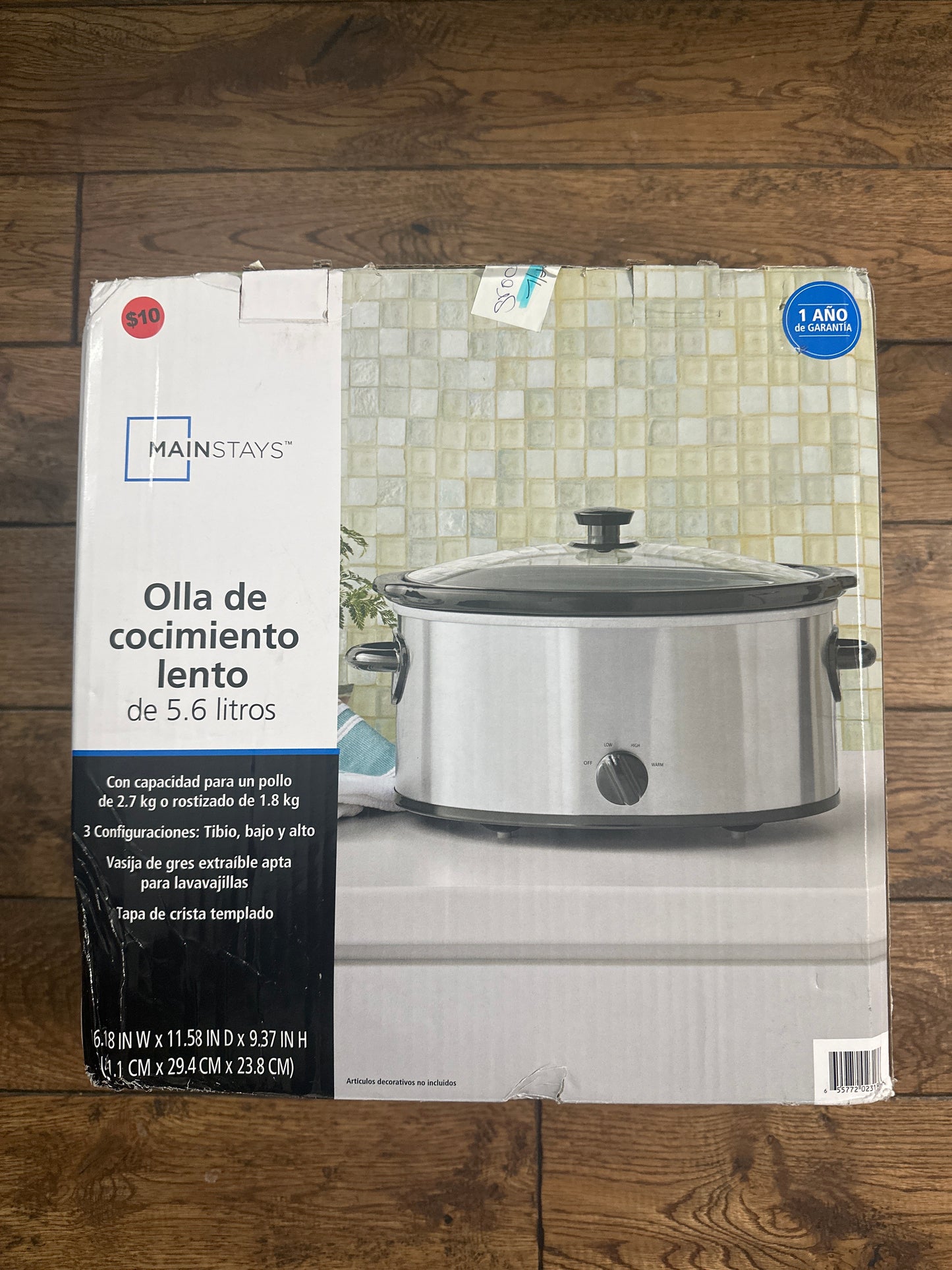 Mainstays 6 Qt Manual Slow Cooker, Stainless Steel