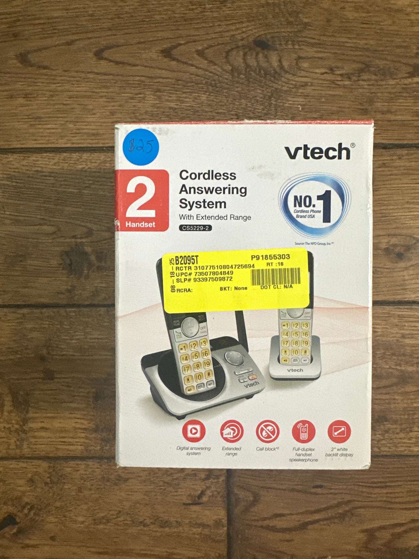 VTech CS5229-2 2 Handset Extended Range DECT 6.0 Cordless Phone with Answering System (SilverBlack)