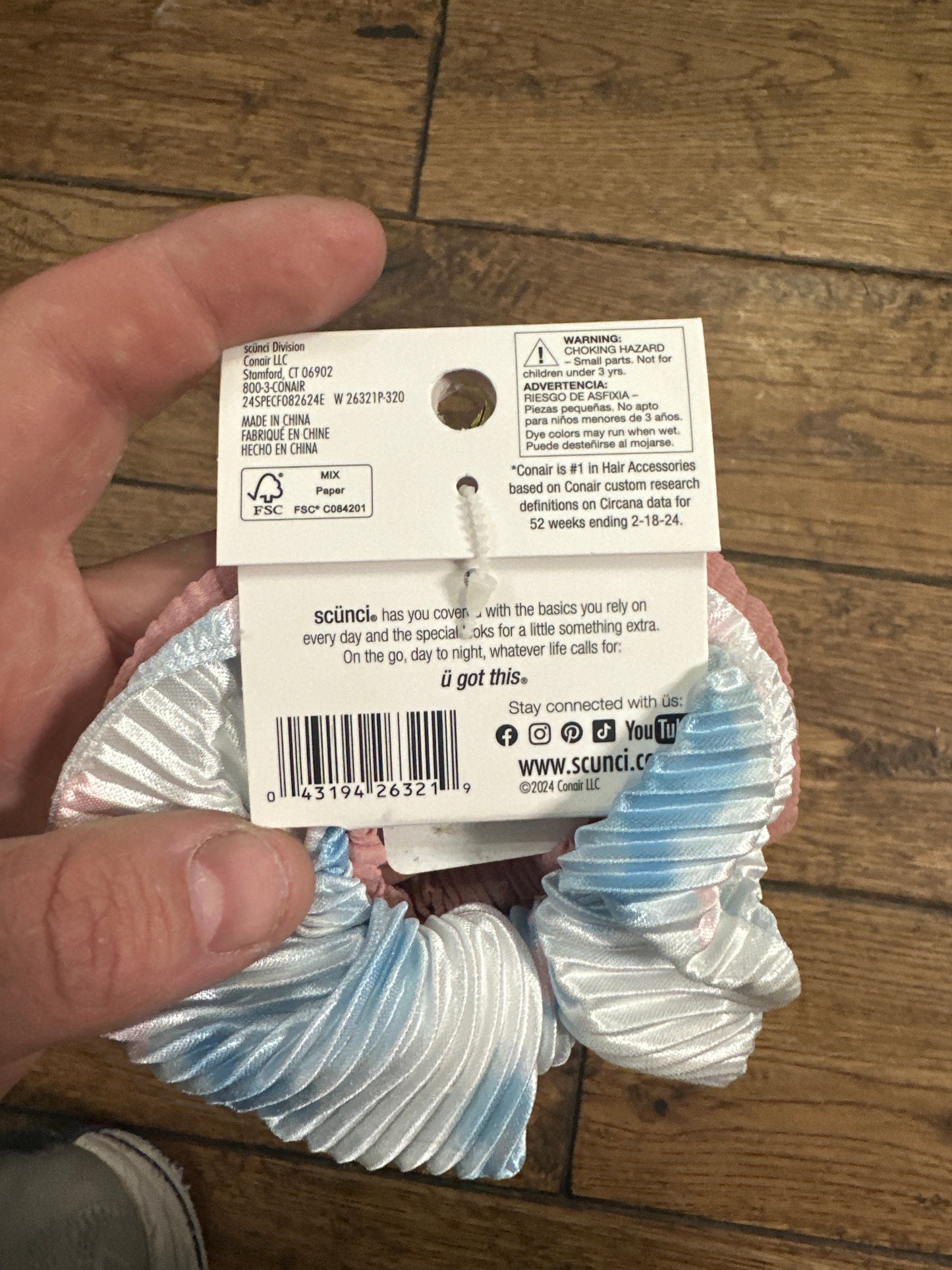 Scunci Print Scrunchie Hair Ties, Multicolor, 2 Count