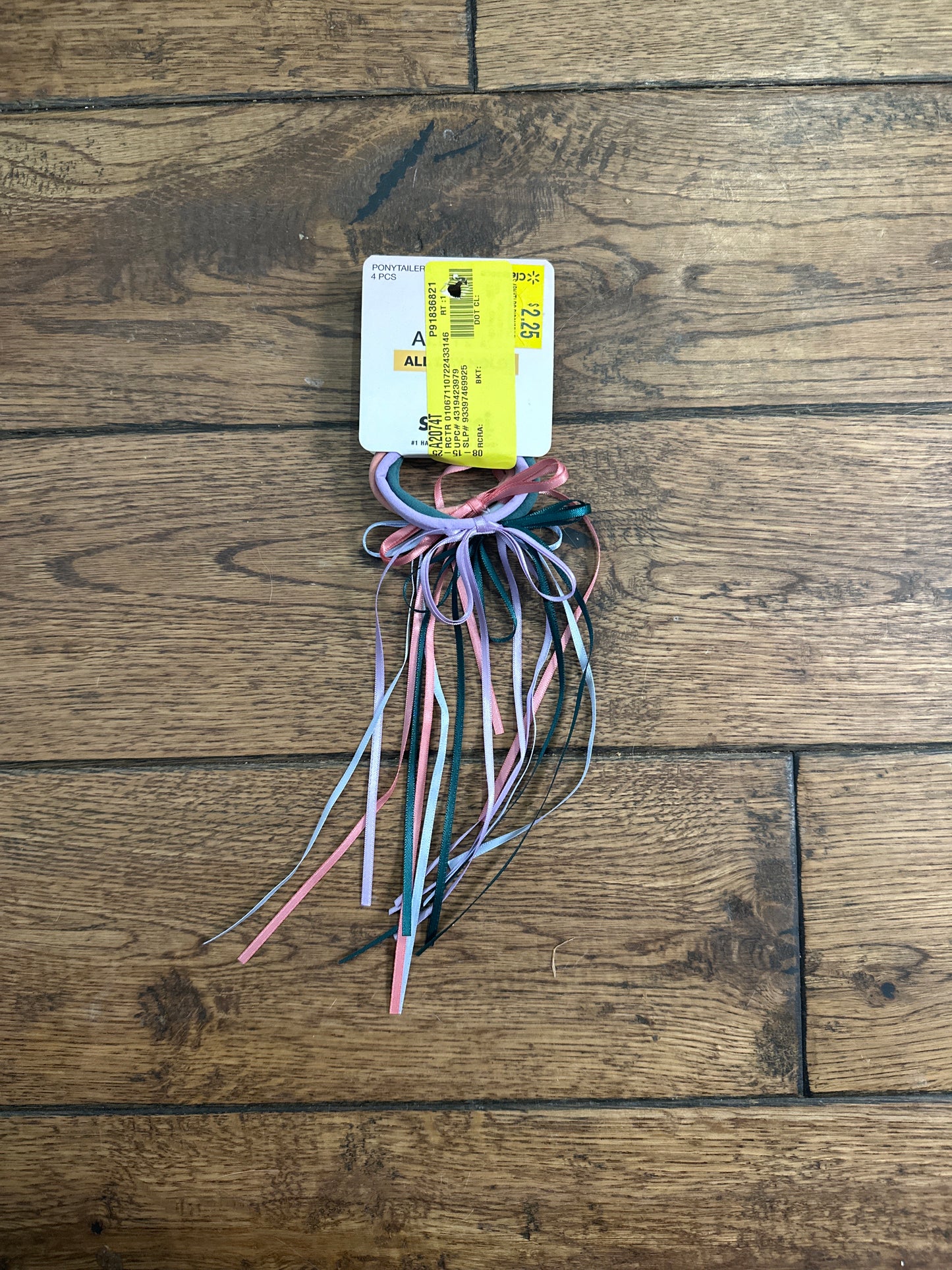 Scunci Ribbon Ponytail Holder Hair Ties, Multicolor, 4 ct