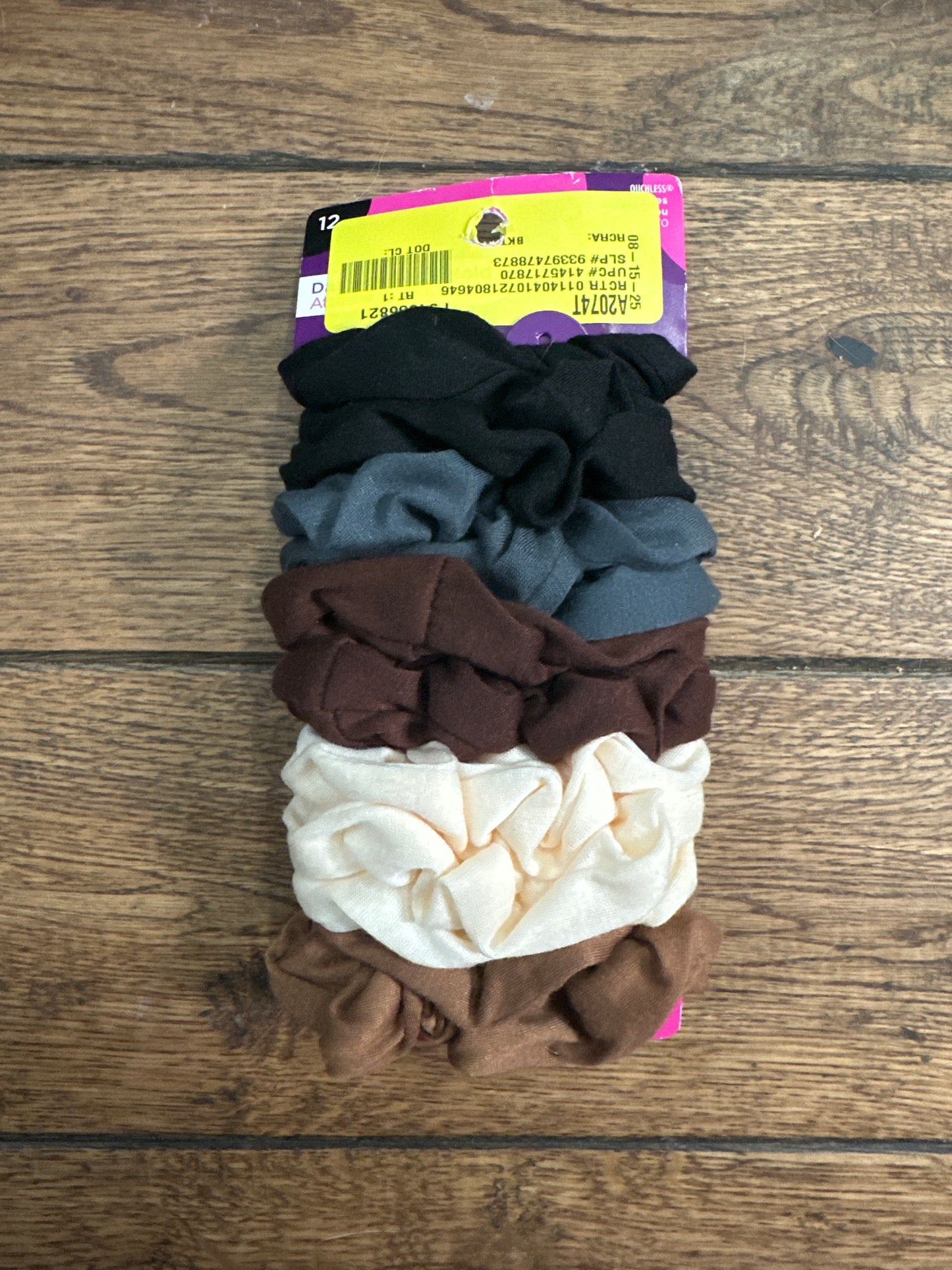 Goody Cotton Hair Scrunchies, Ouchless, Gentle & All Day-Comfort, Assorted Fabric Hair Ties, 12 Ct