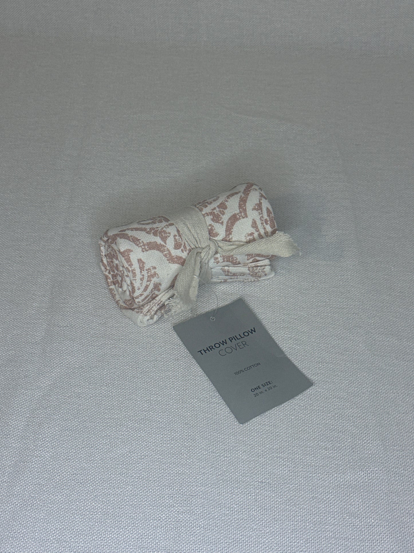 Antique Floral Pattern Cotton Throw Pillow Cover-Natural 20x20