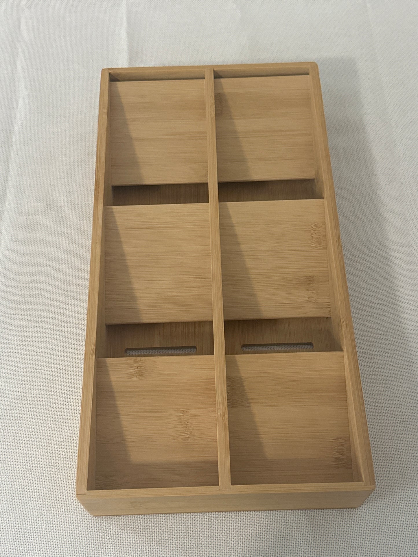 Bamboo Silverware Drawer Organizer with Labels ,Kitchen Utensil Tray Holder Organizer for Flatware, Cutlery,6 Slots