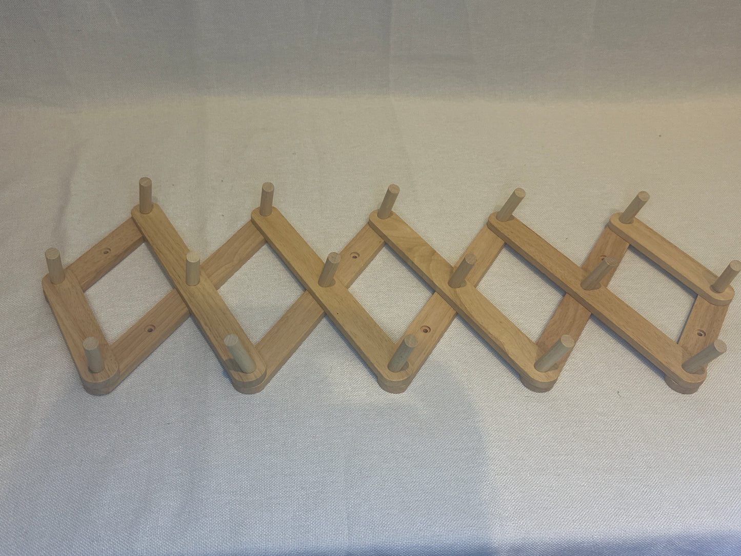 Accordion 16 Hooks Rail Light Wood - Brightroom™: Wall Mounted Decorative Rack, Rubberwood, 25.5" Length, 32lb Capacity