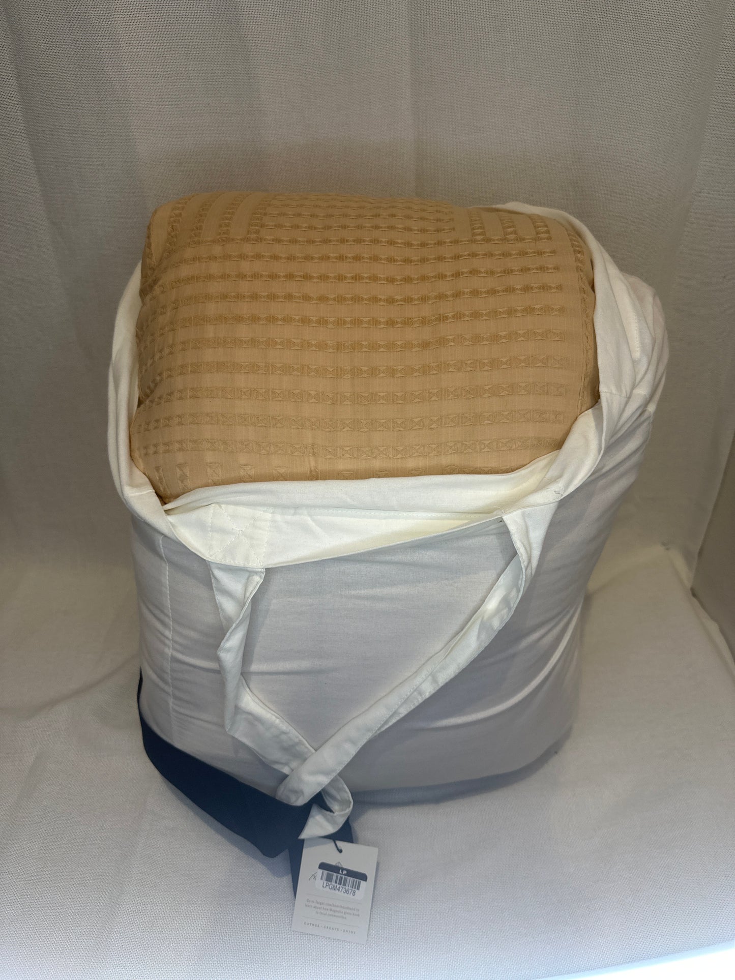 Woven Textured Squares Comforter Bedding Set Blush - Hearth & Hand™ with Magnolia-King