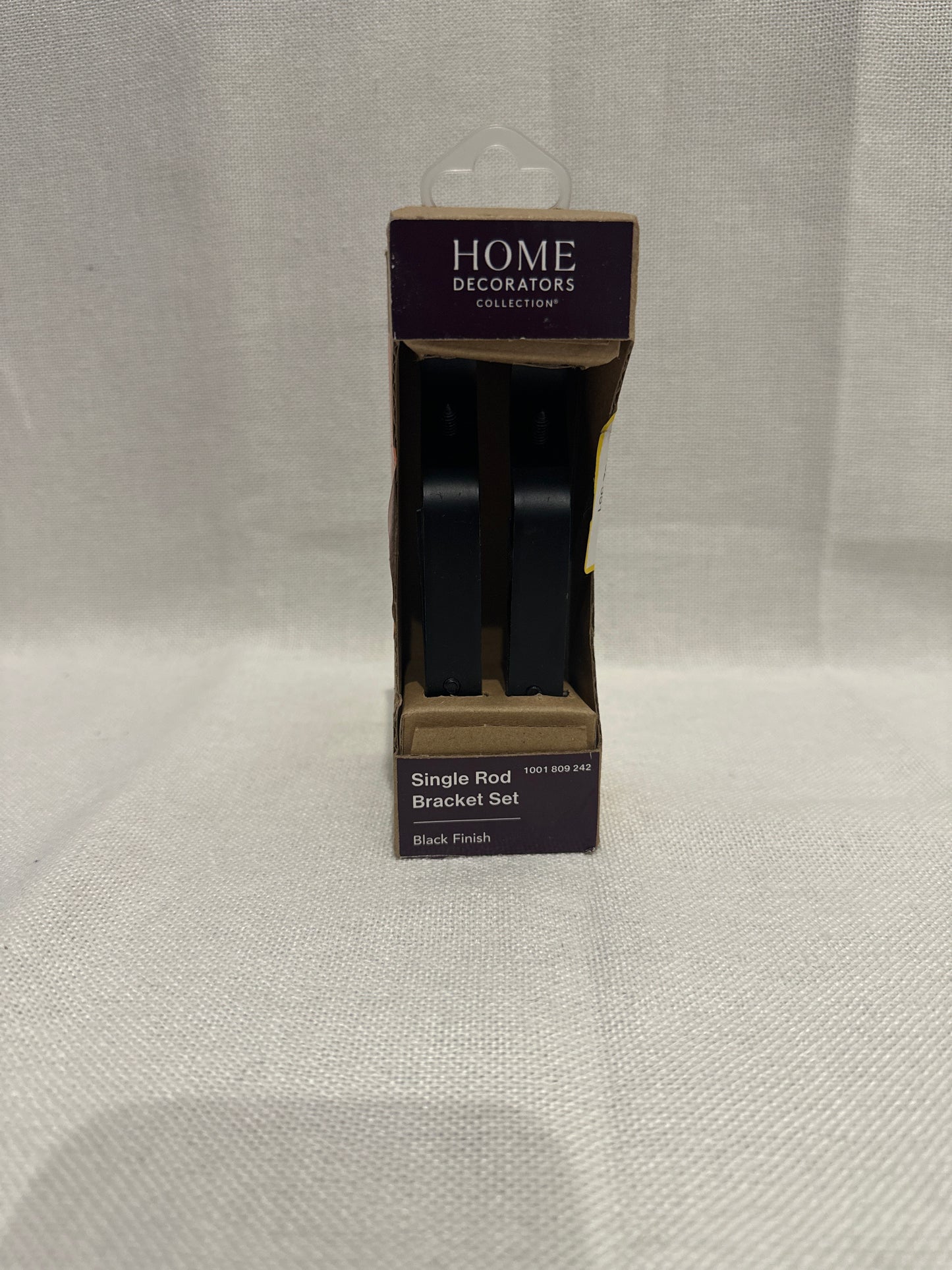 Matte Black Steel Single 5 in. Projection Curtain Rod Bracket (Set of 2)