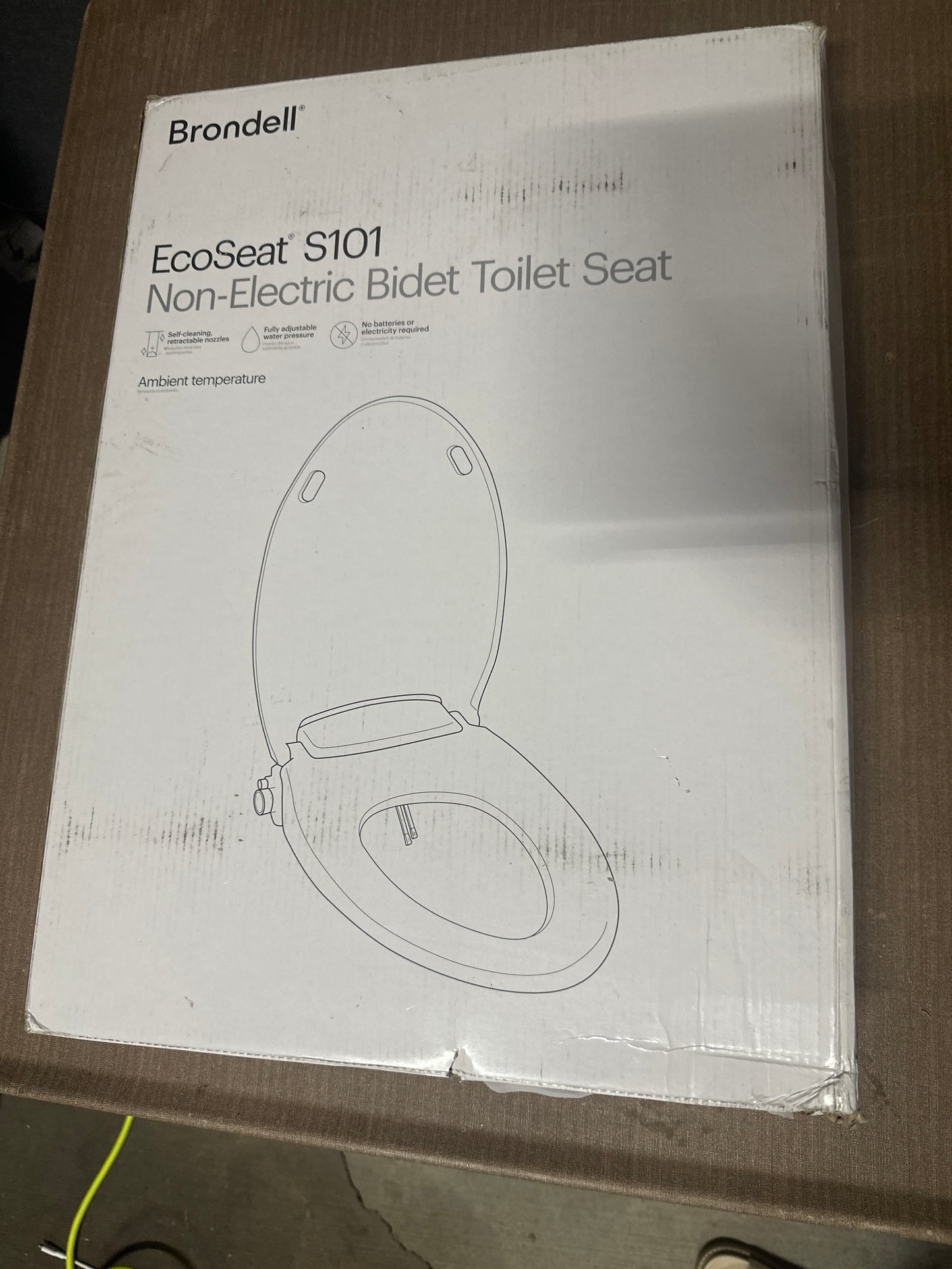 Brondell Bidet Toilet Seat Non-Electric Swash Ecoseat, Fits Elongated Toilets, White - Dual Nozzle System, Ambient Water Temperature - Bidet with Easy Installation