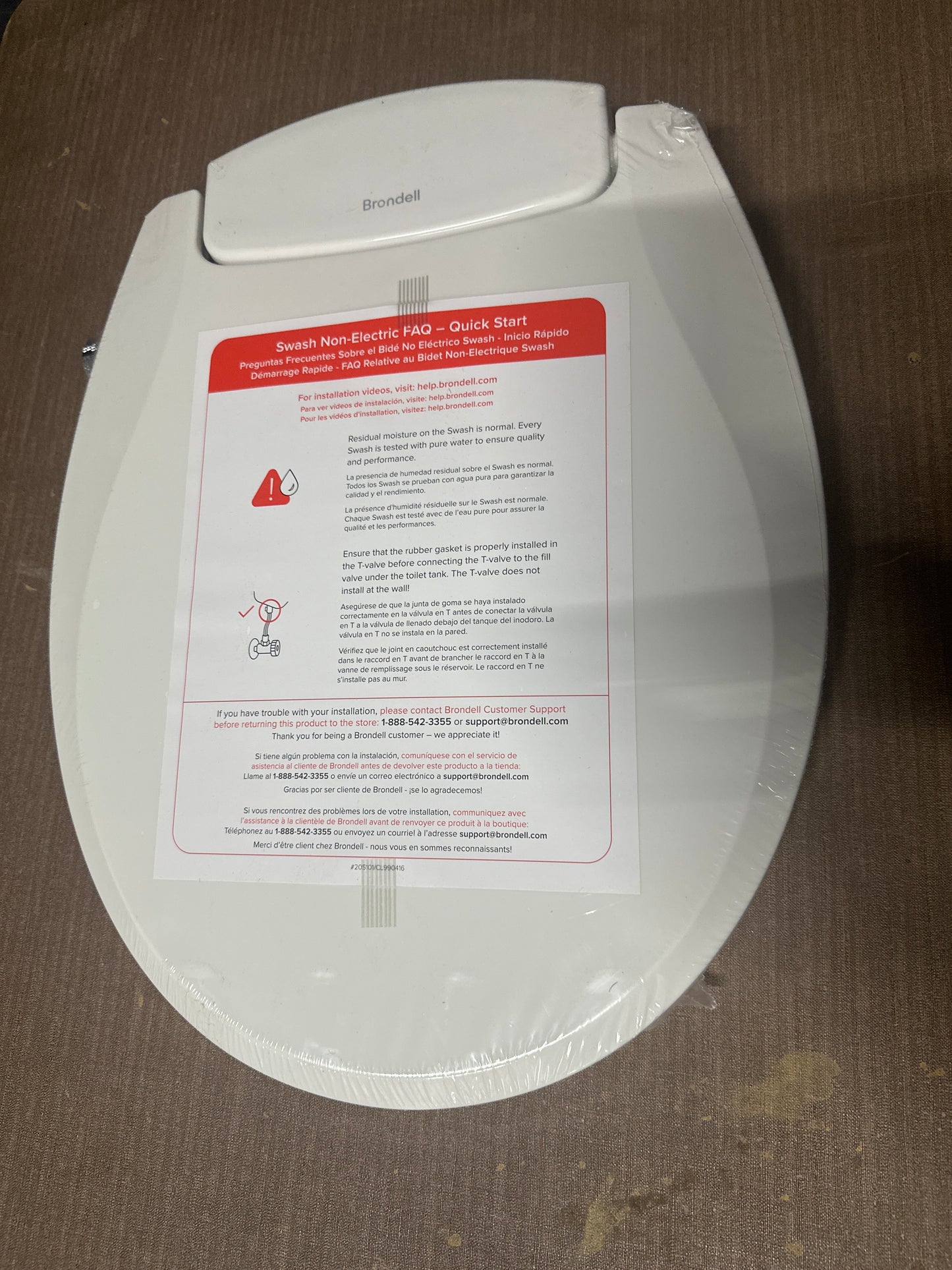 Brondell Bidet Toilet Seat Non-Electric Swash Ecoseat, Fits Elongated Toilets, White - Dual Nozzle System, Ambient Water Temperature - Bidet with Easy Installation
