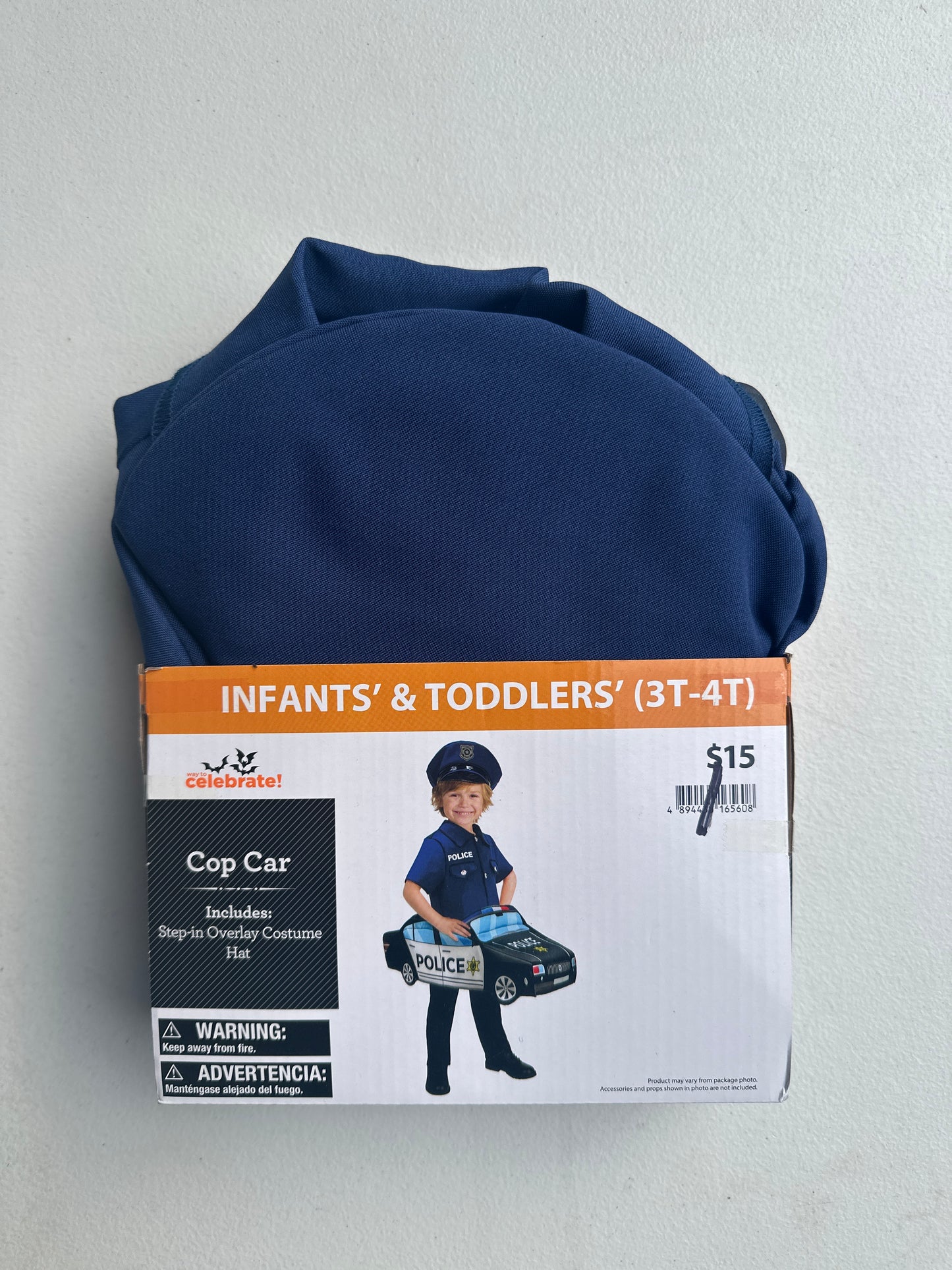 Cop Car Step-In Halloween Costume for Toddler, Size 3-4T, by Way to Celebrate