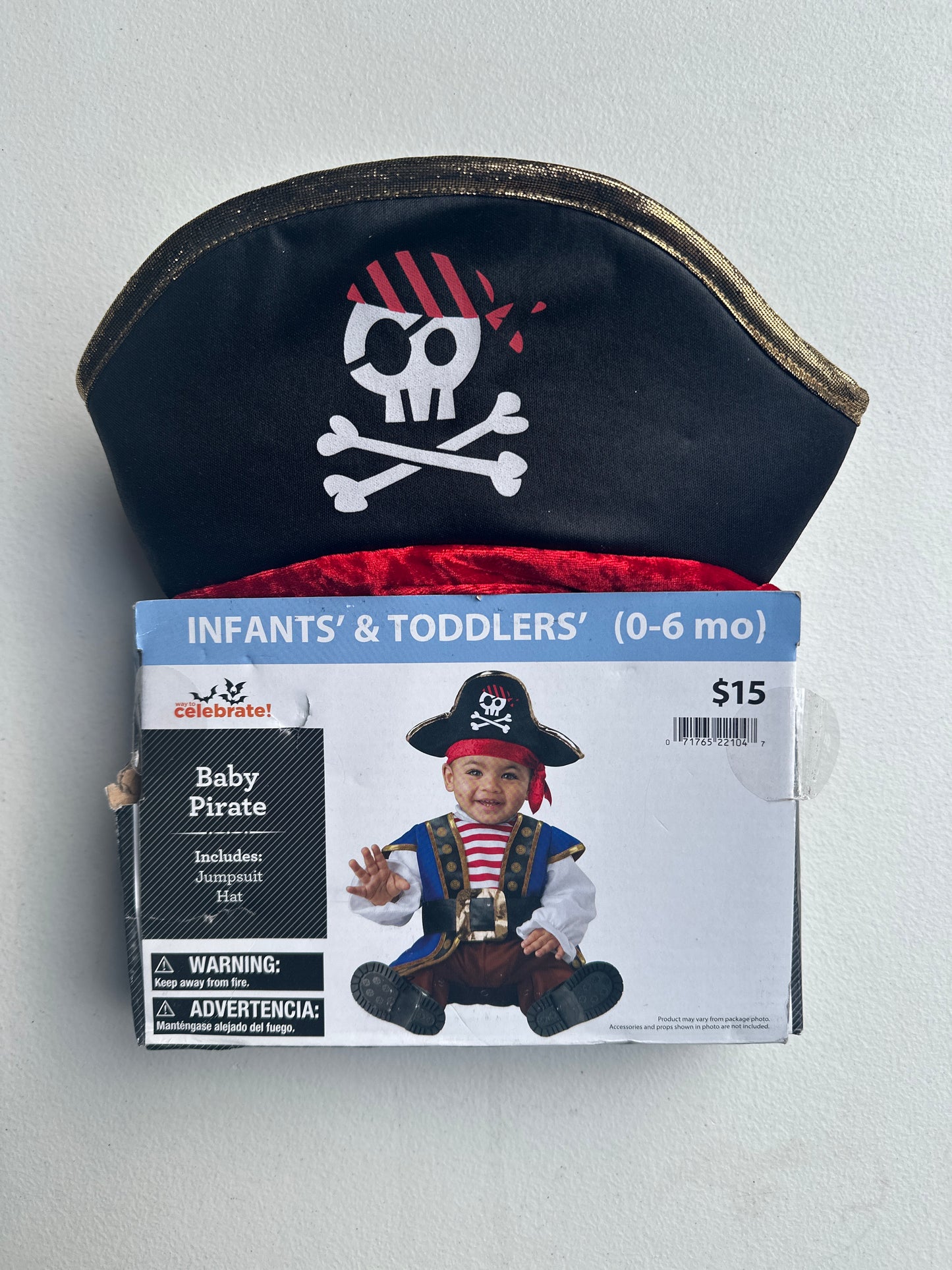 BABY PIRATE Infant & Toddlers Size 0-6M Costume Jumpsuit & Hat
