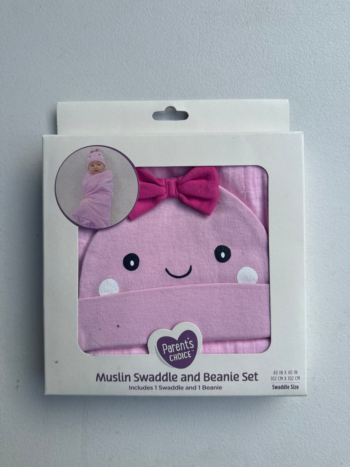 Muslin Beanie Swaddle Pink