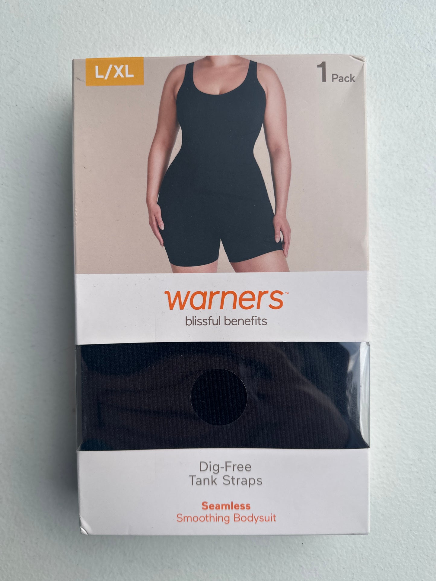 Warners Blissful Benefits Women's Seamless Smoothing Romper Bodysuit, 1-pack-L/XL