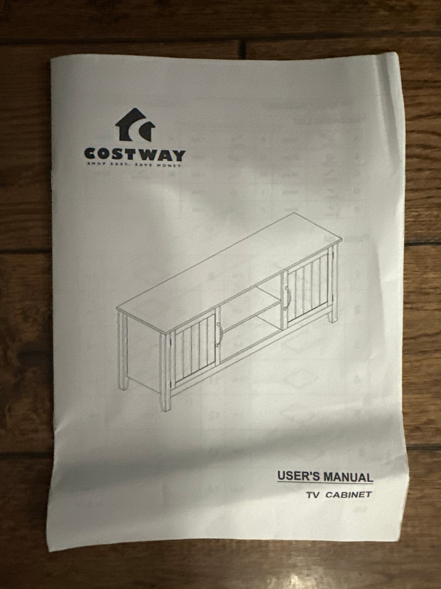 Entertainment Wood TV Stand for Up to 65 Inches Flat Screen with Storage Cabinets-Brown (Small Damage)