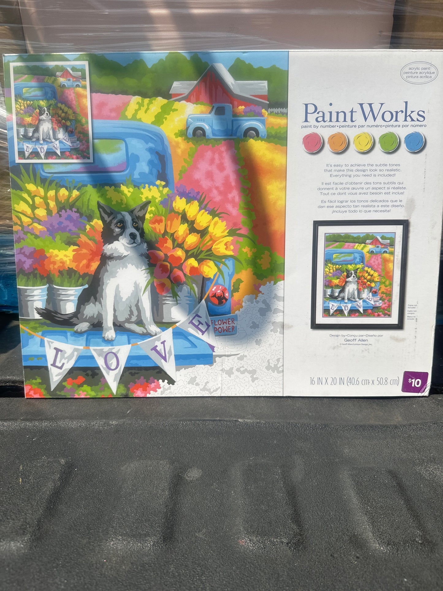 Paint Works Paint by Number Kit 11"X14" - Flower Power Dog