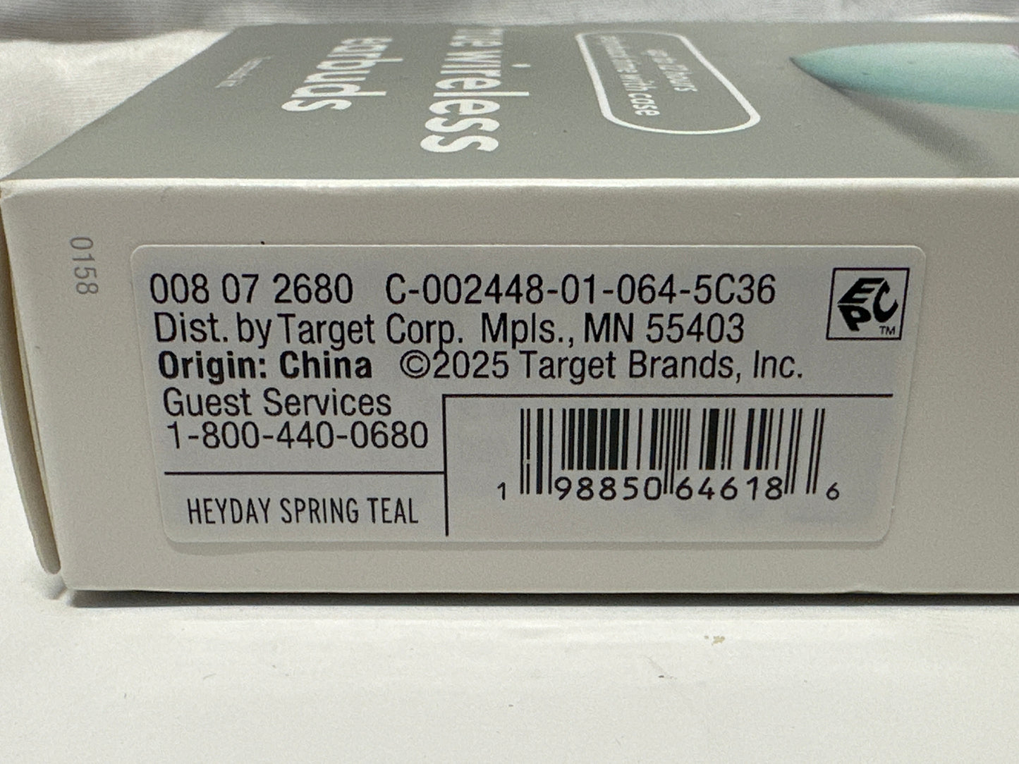 heyday True Wireless Earbuds Bluetooth 5.3 Spring Teal with Charging Case New