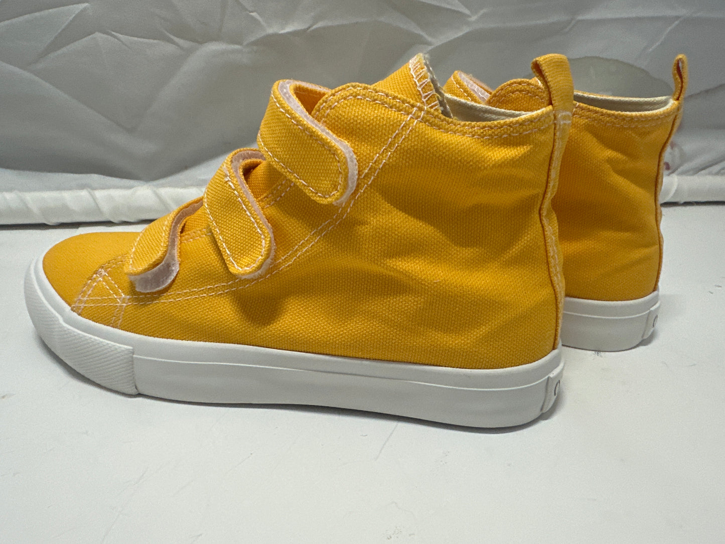 OPOEE Kids Canvas Sneakers Hook & Loop Shoes Yellow US 3.5 (EU 35)