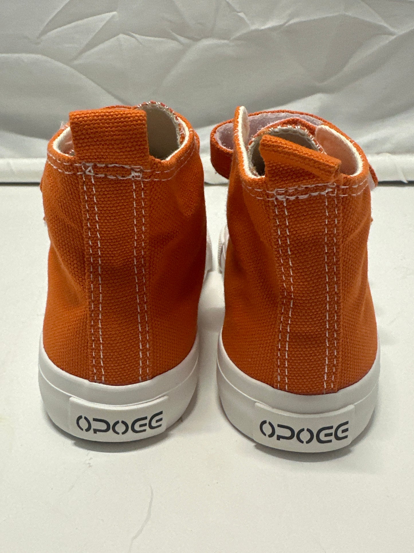 OPOEE Kids Canvas Sneakers Hook & Loop Shoes Orange US 12 (EU 29)