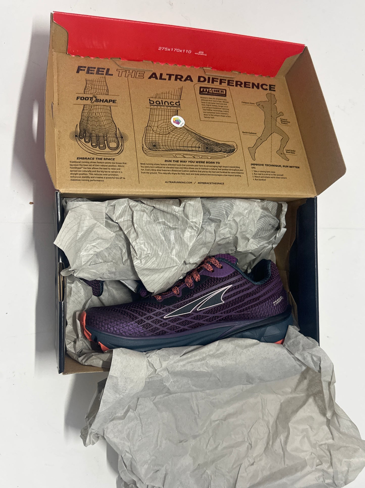 Altra Timp 2 Women's Trail Running Shoes Plum Coral Size 5.5 US